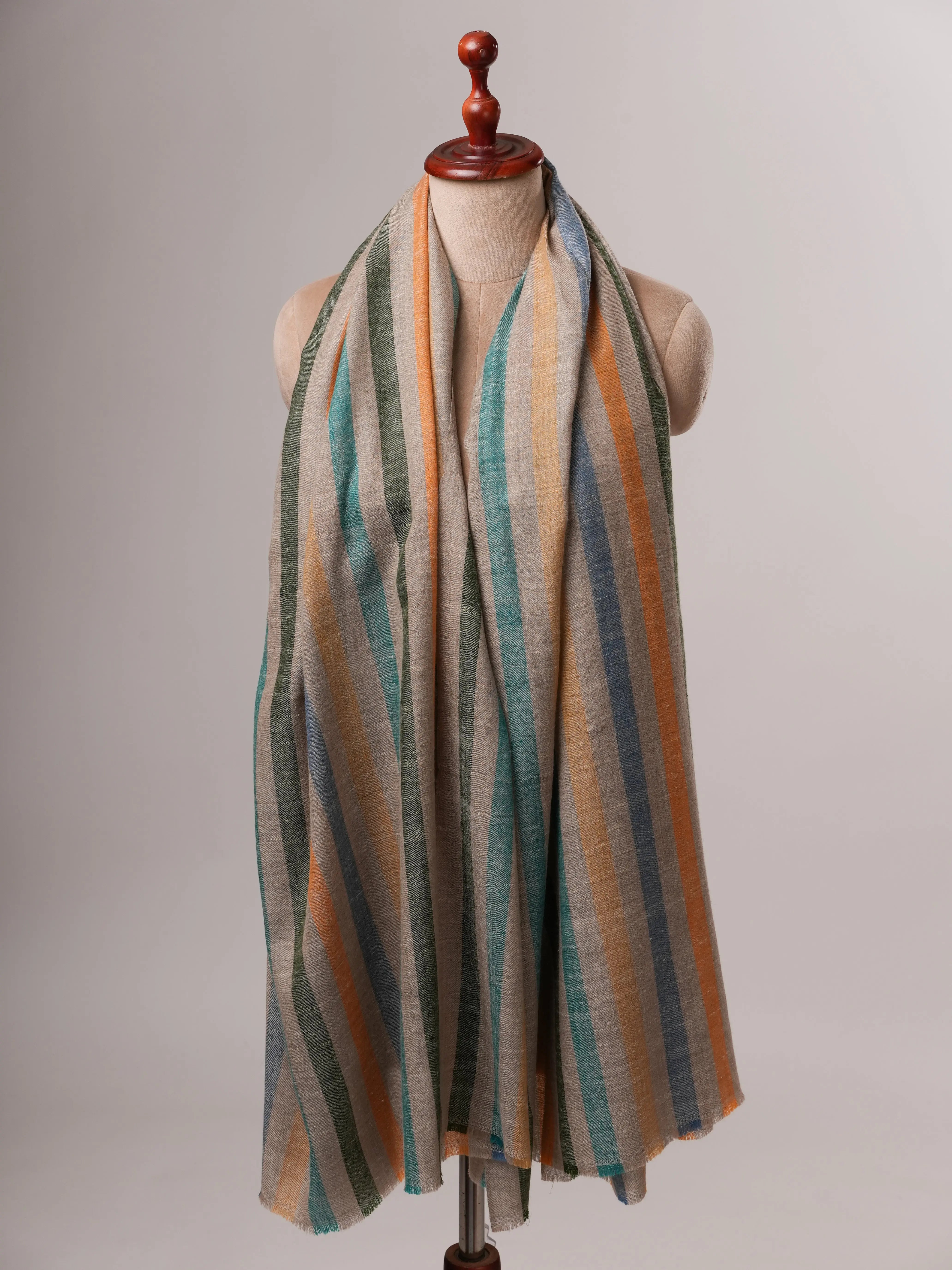 Baby Soft Black Handloom Pashmina Shawl with Red End Detailing Shahkaar