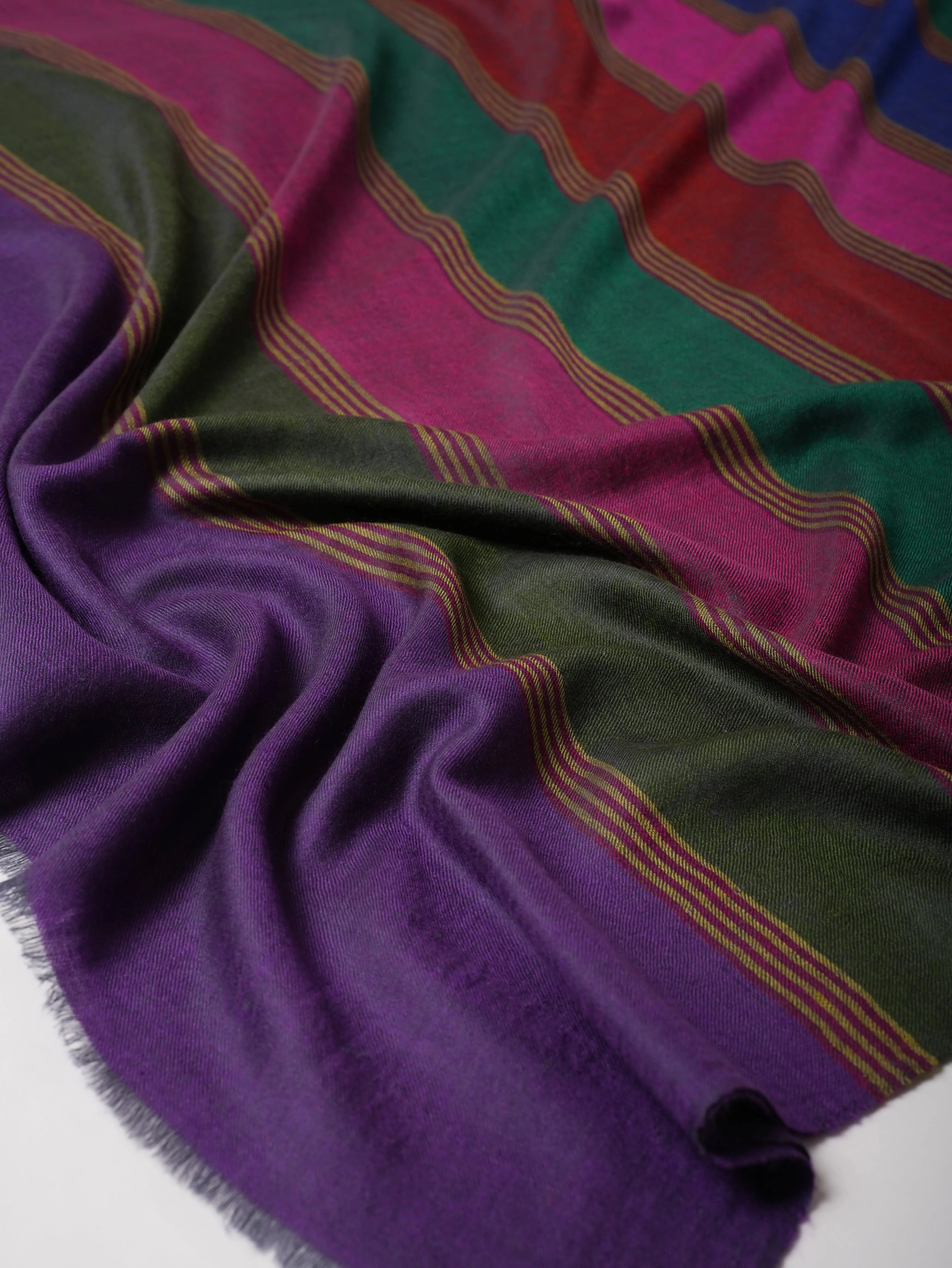 Lightweight Striped Handloom Pashmina Shawl Shahkaar