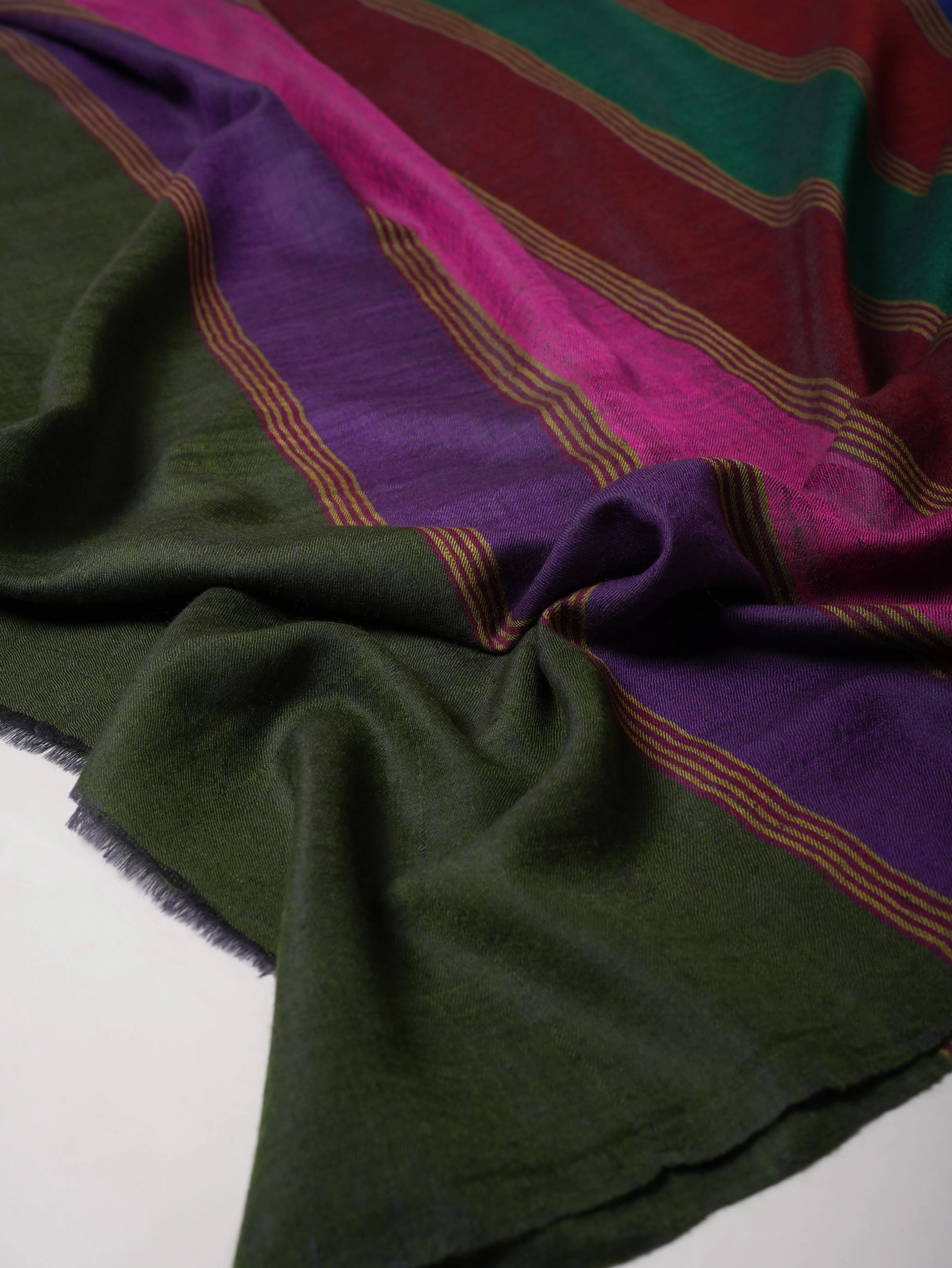 Handwoven Festive Striped Pashmina Shawl Shahkaar