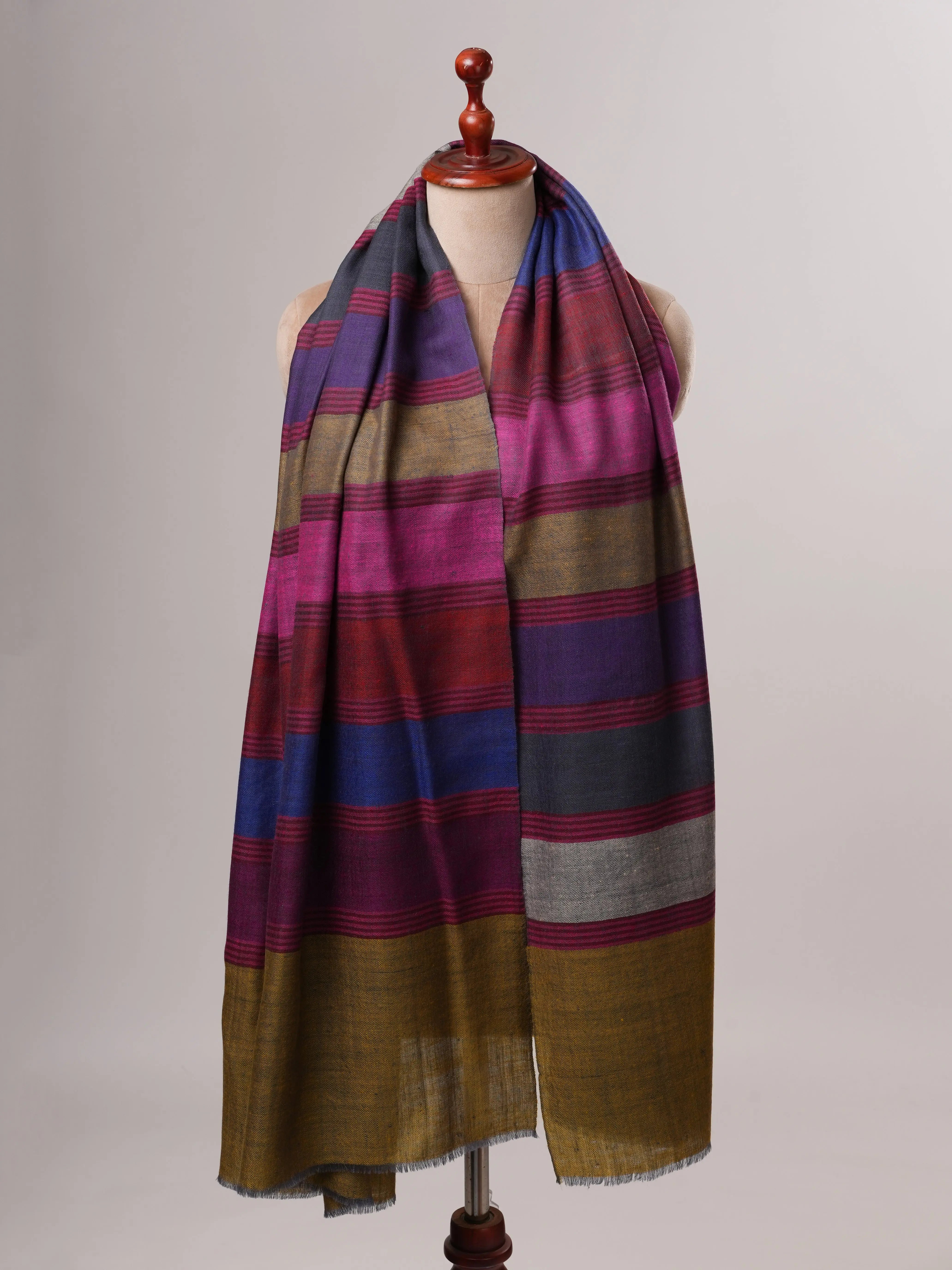 Featherlight Premium Striped Pashmina Shawl Shahkaar