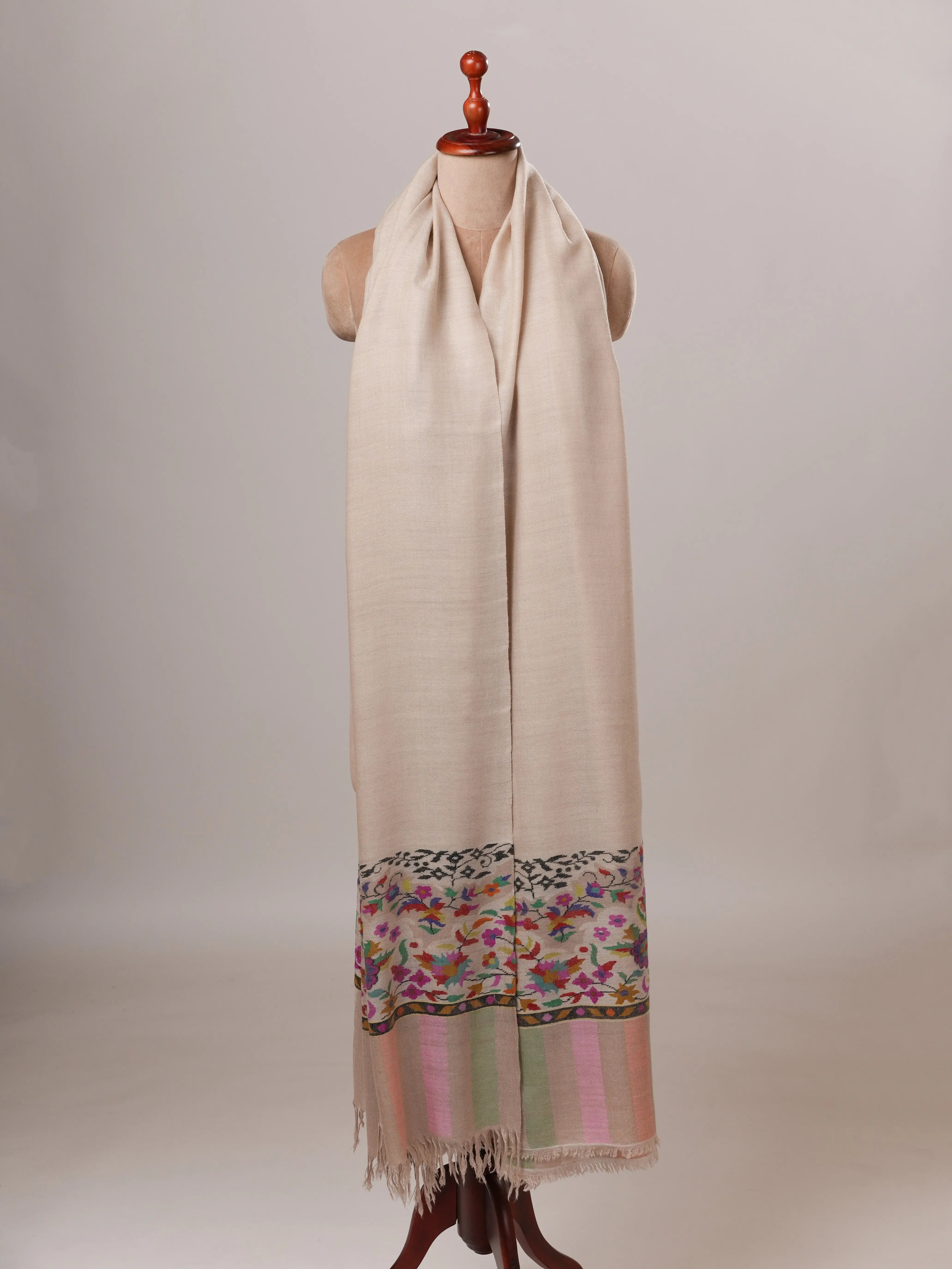 Floral Kani Palla Handwoven Oversized Pure Pashmina Shawl Shahkaar Global