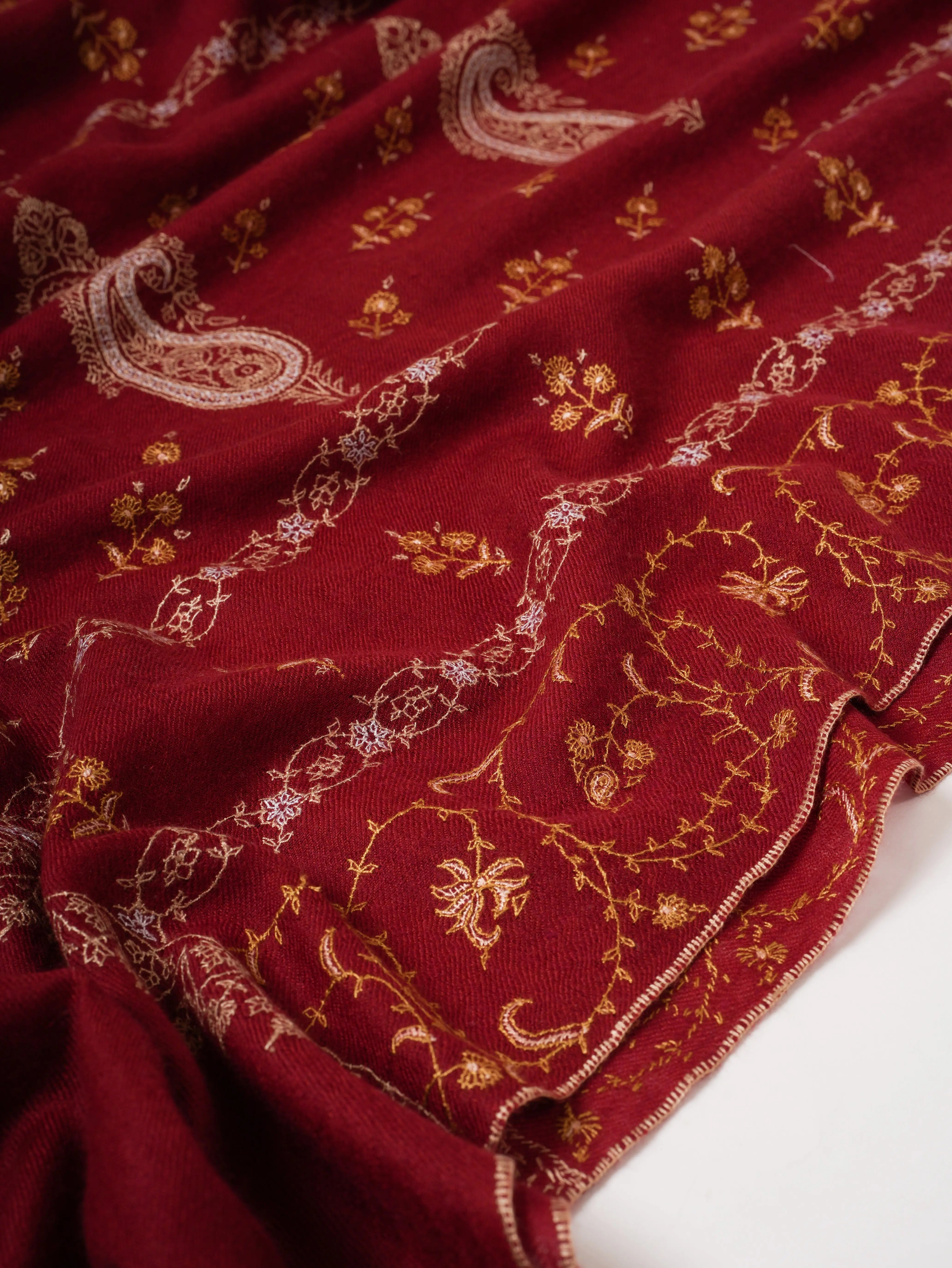 Baby Soft Cashmere Scarf – Hand Embroidered Detailing Shahkaar