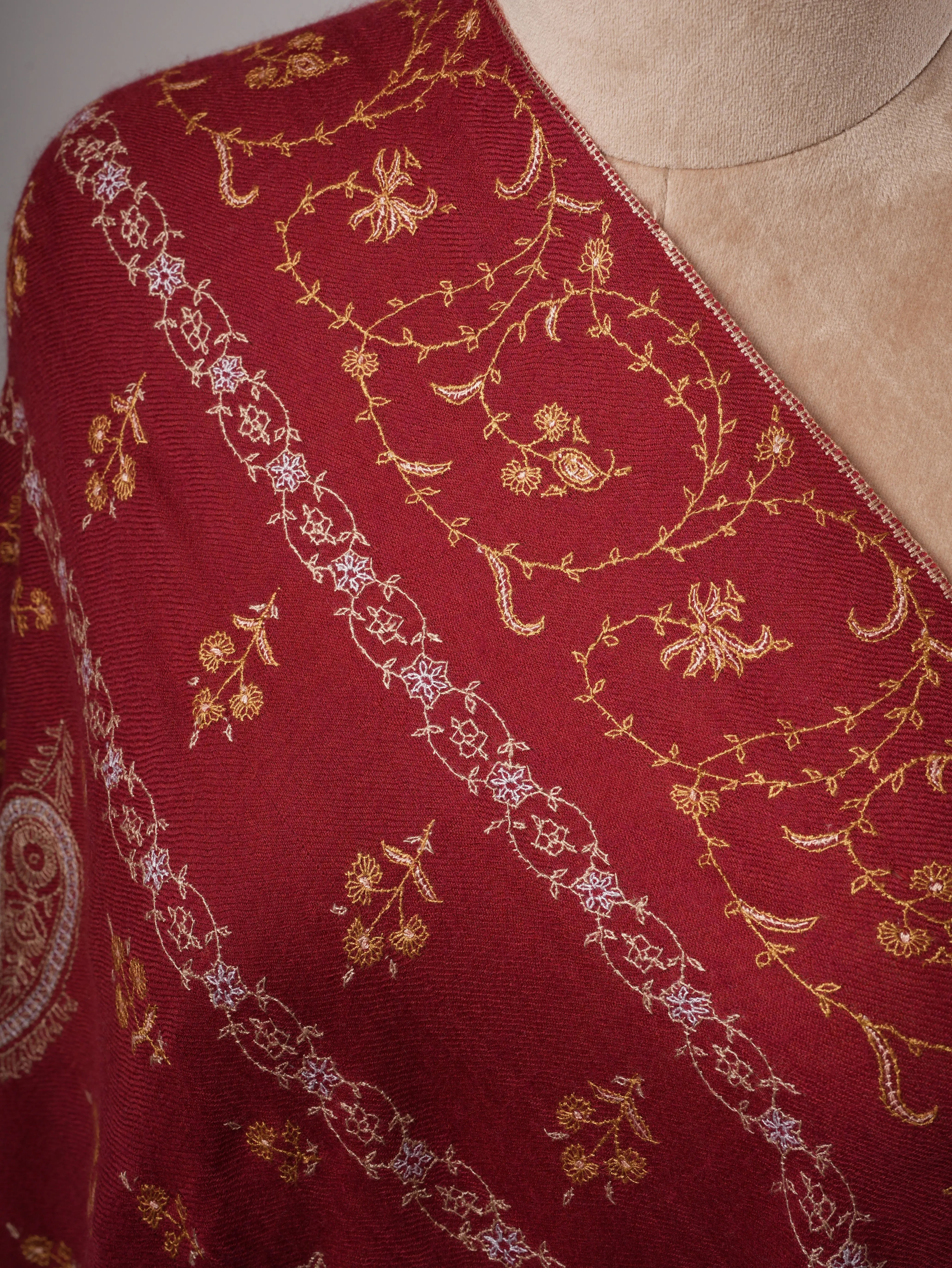 Baby Soft Cashmere Scarf – Hand Embroidered Detailing Shahkaar