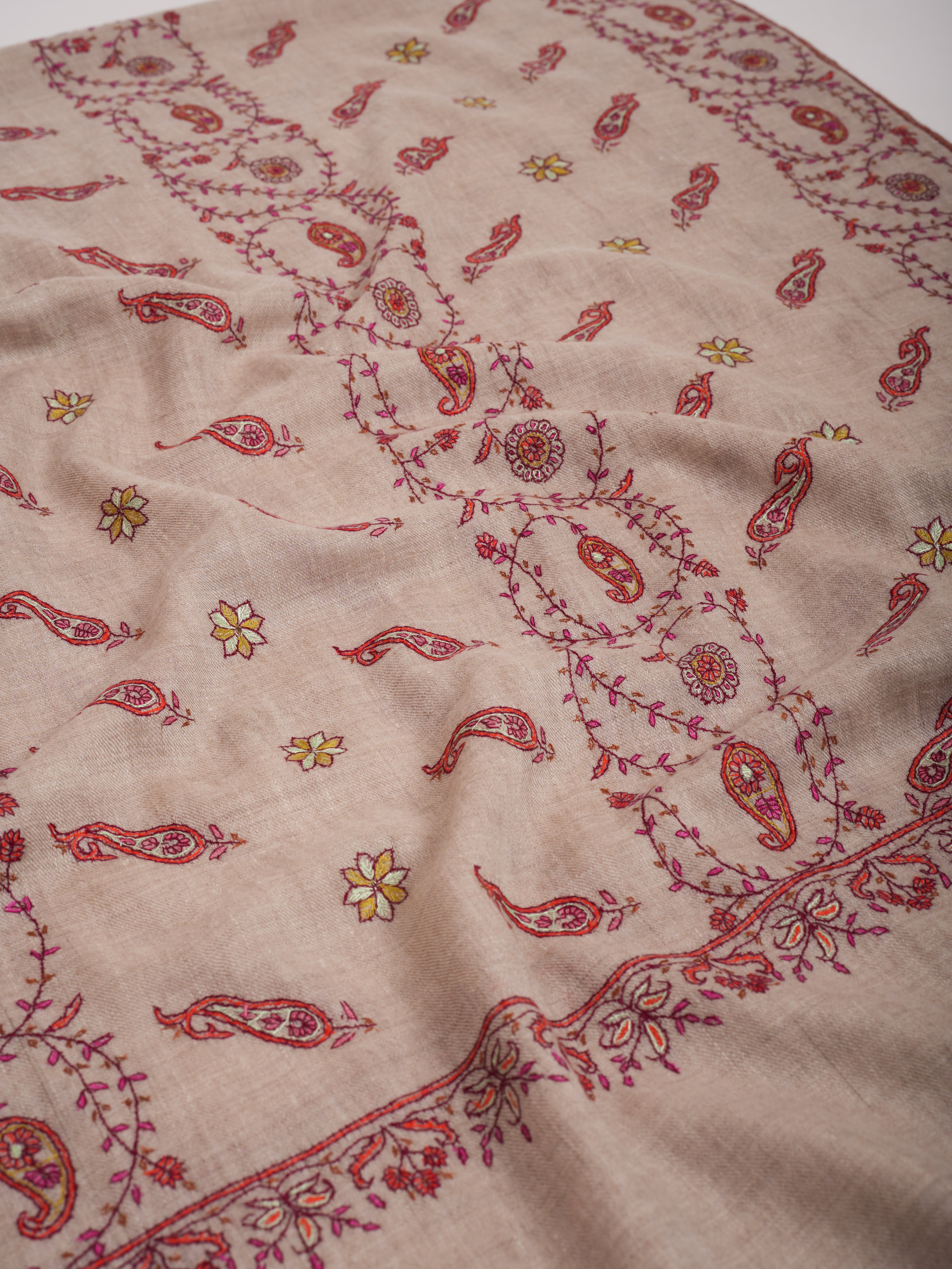 Buteh Khatras Hand Embroidered Pure Cashmere Wrap