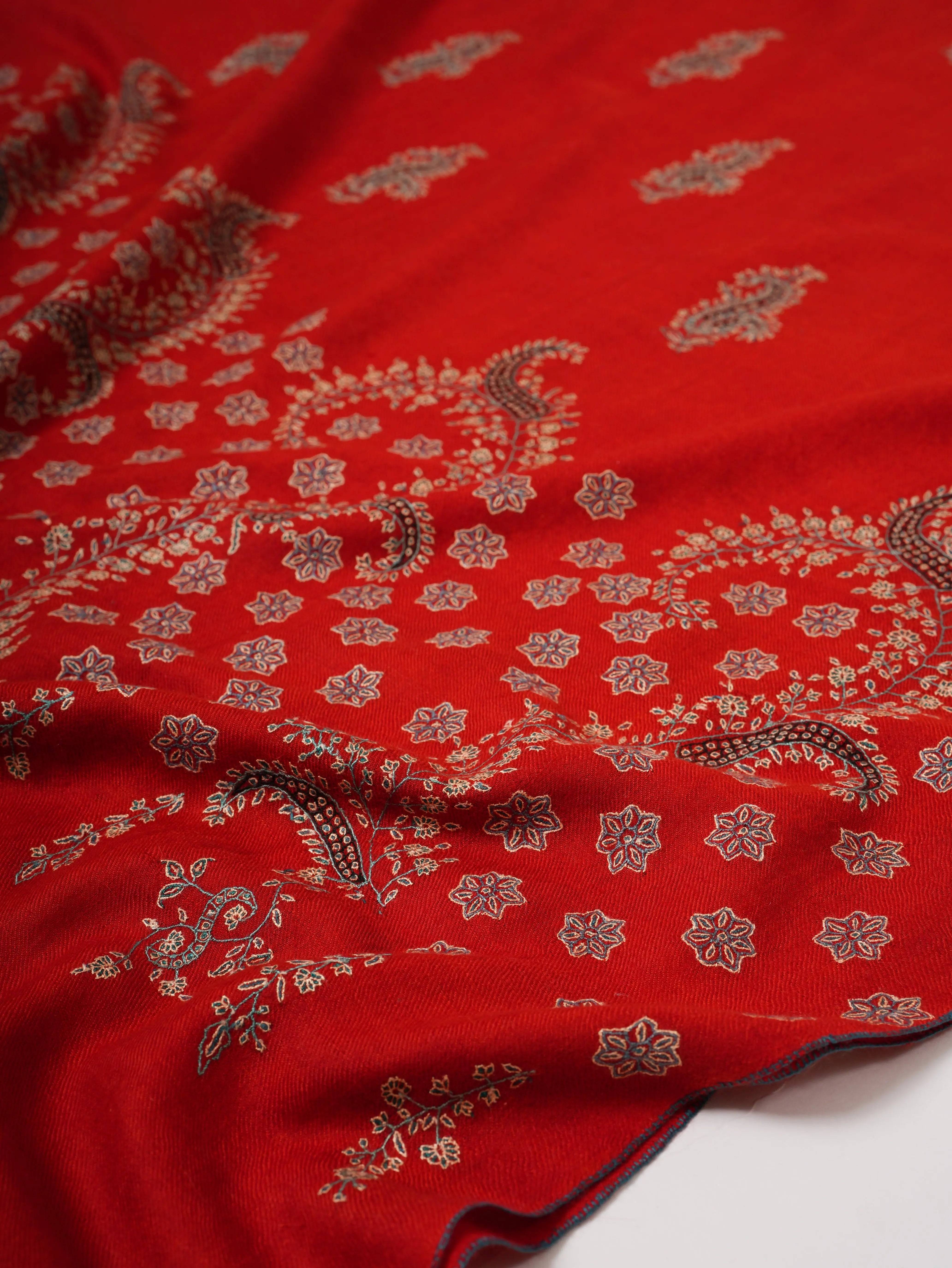 Palla Sozni Embroidered Kashmiri Pashmina Shawl – Handwoven Luxury Shahkaar