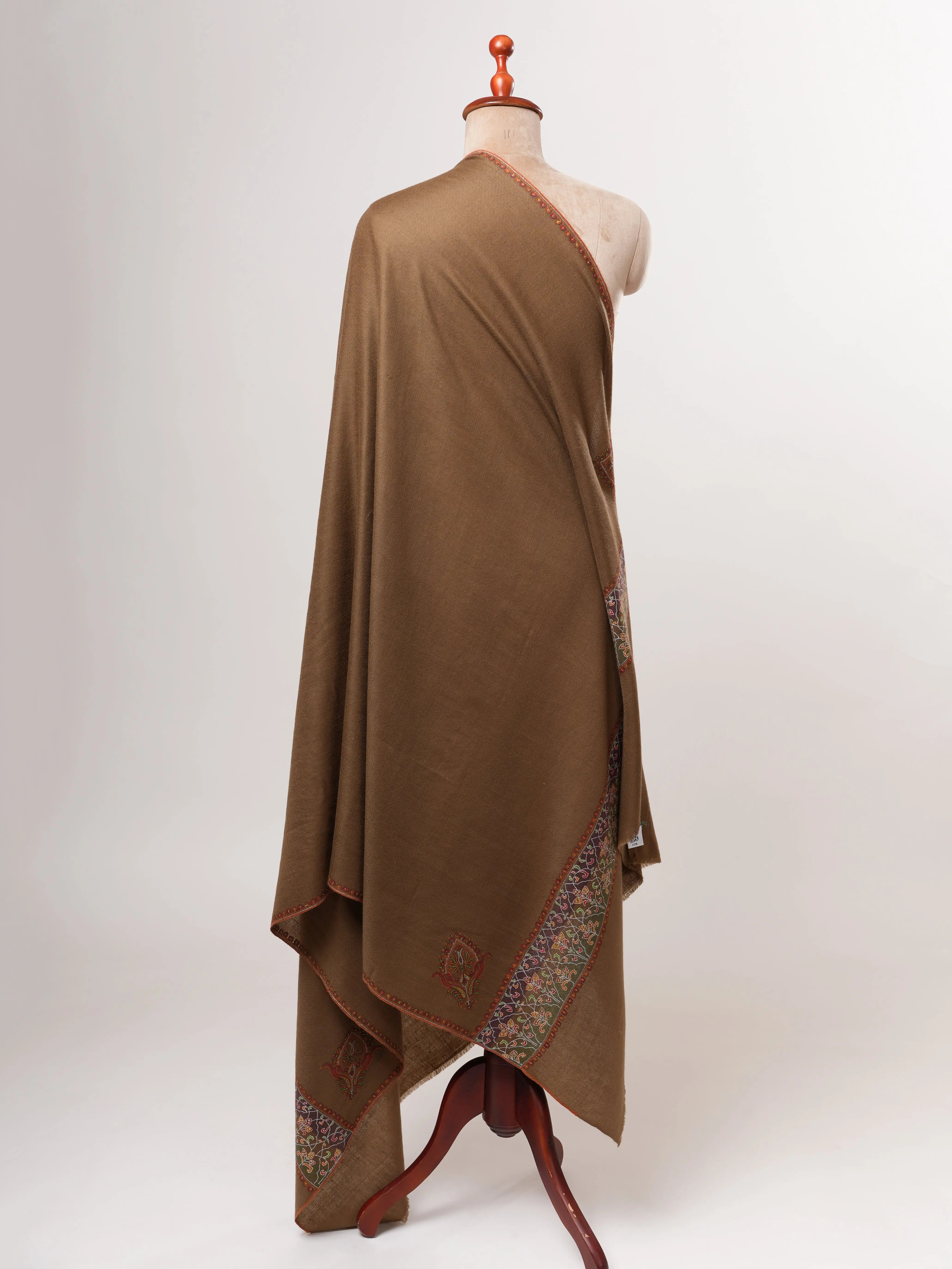 Toosh Color Pashmina Shawl – Hand Embroidered Palla Design Shahkaar