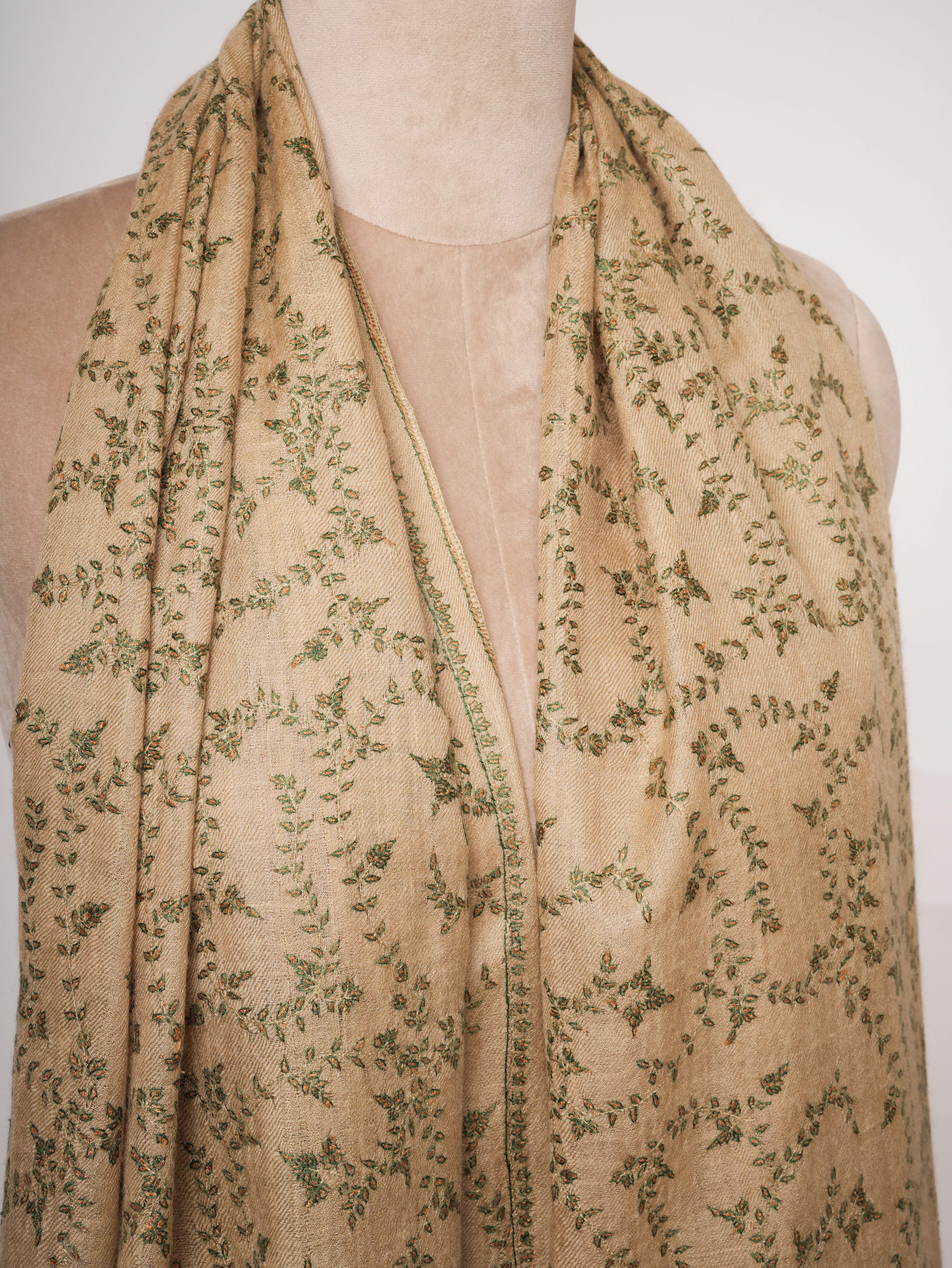 Sozni Embroidered Baby Soft Cashmere Scarf | Handwoven Sustainable Luxury