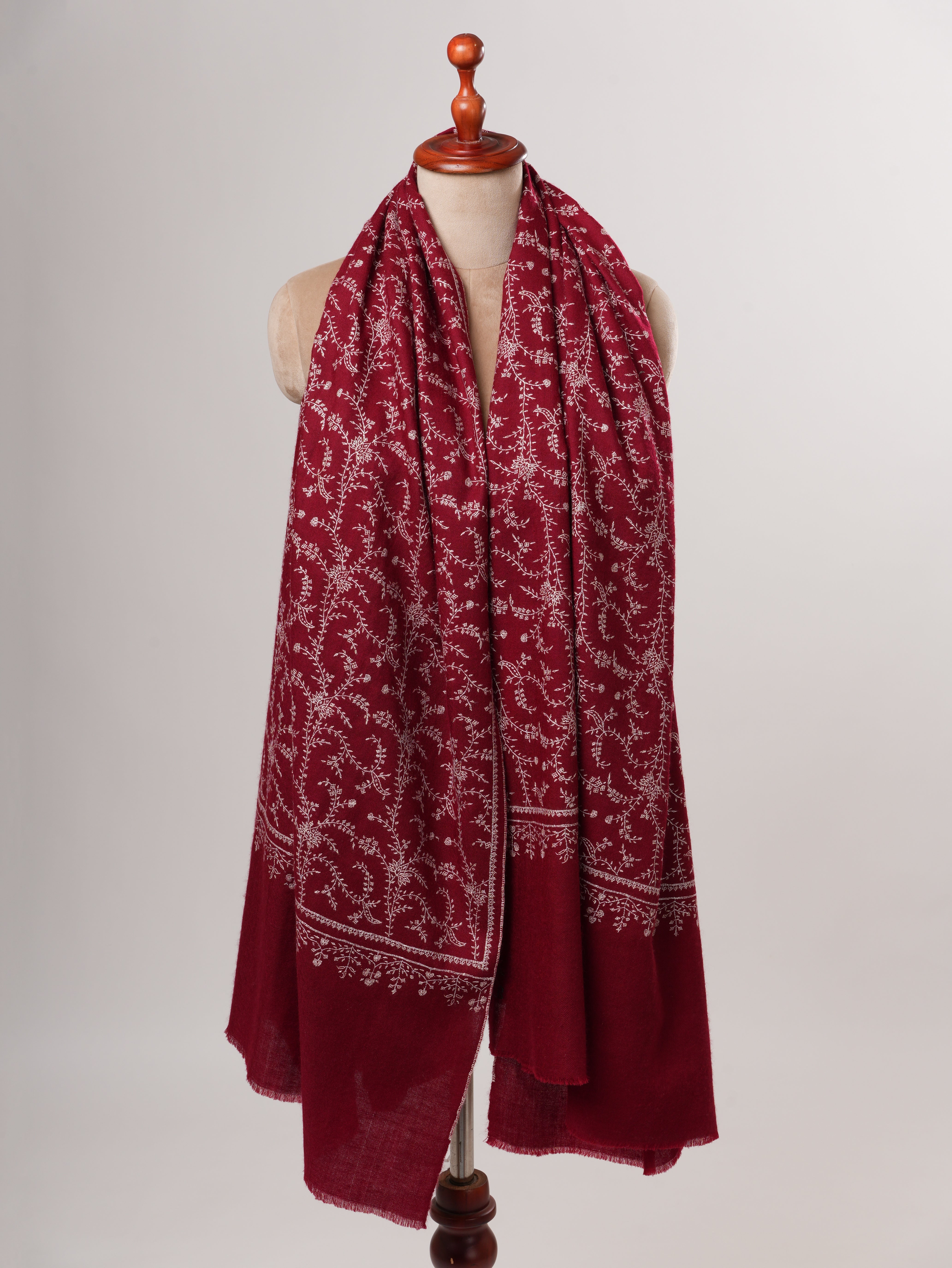Hand Embroidered Jali Baby Soft Shahkaar Pashmina Shawl Shahkaar