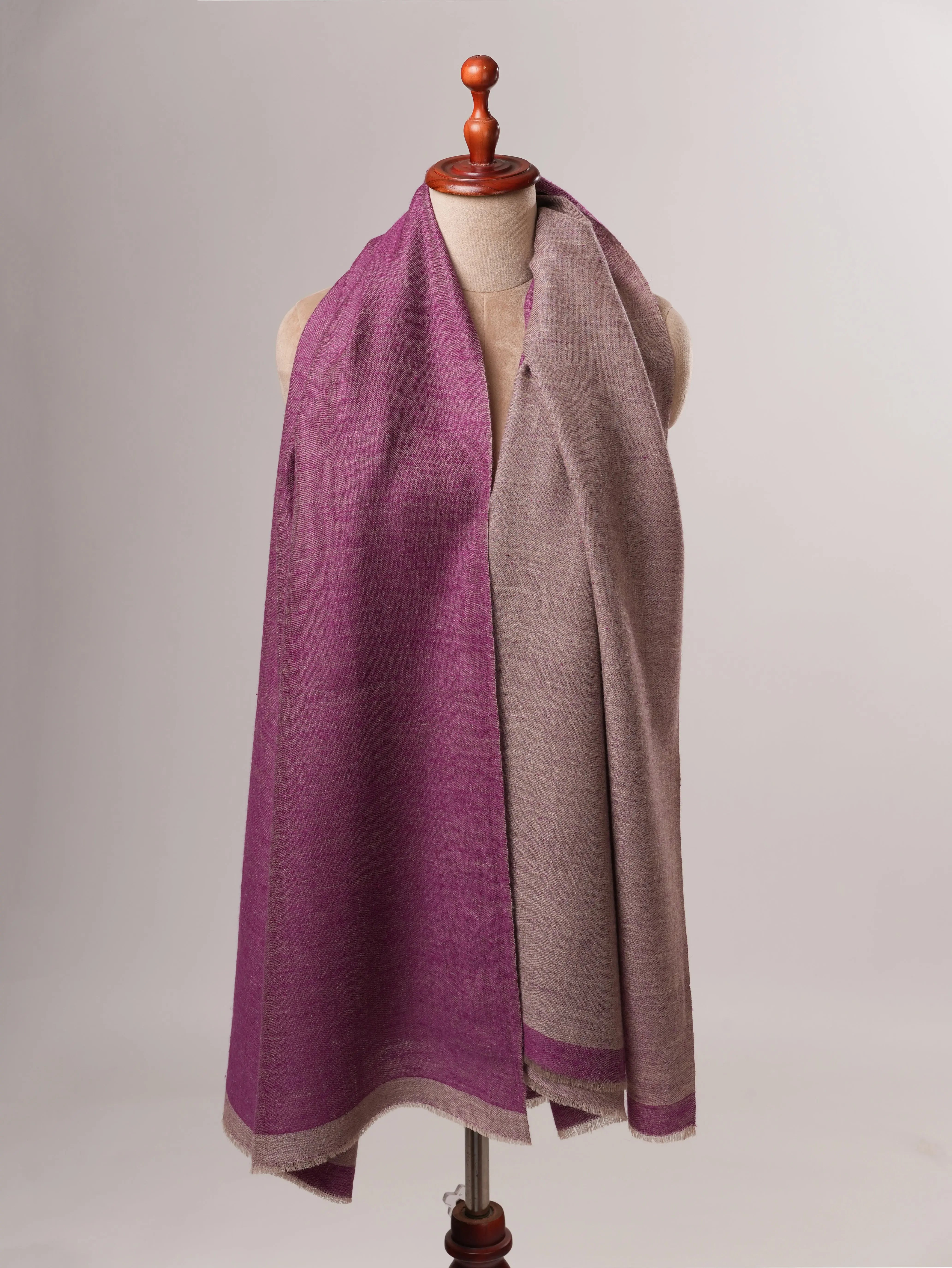 Feather Soft Dual Tone Handwoven Pashmina Shawl Shahkaar