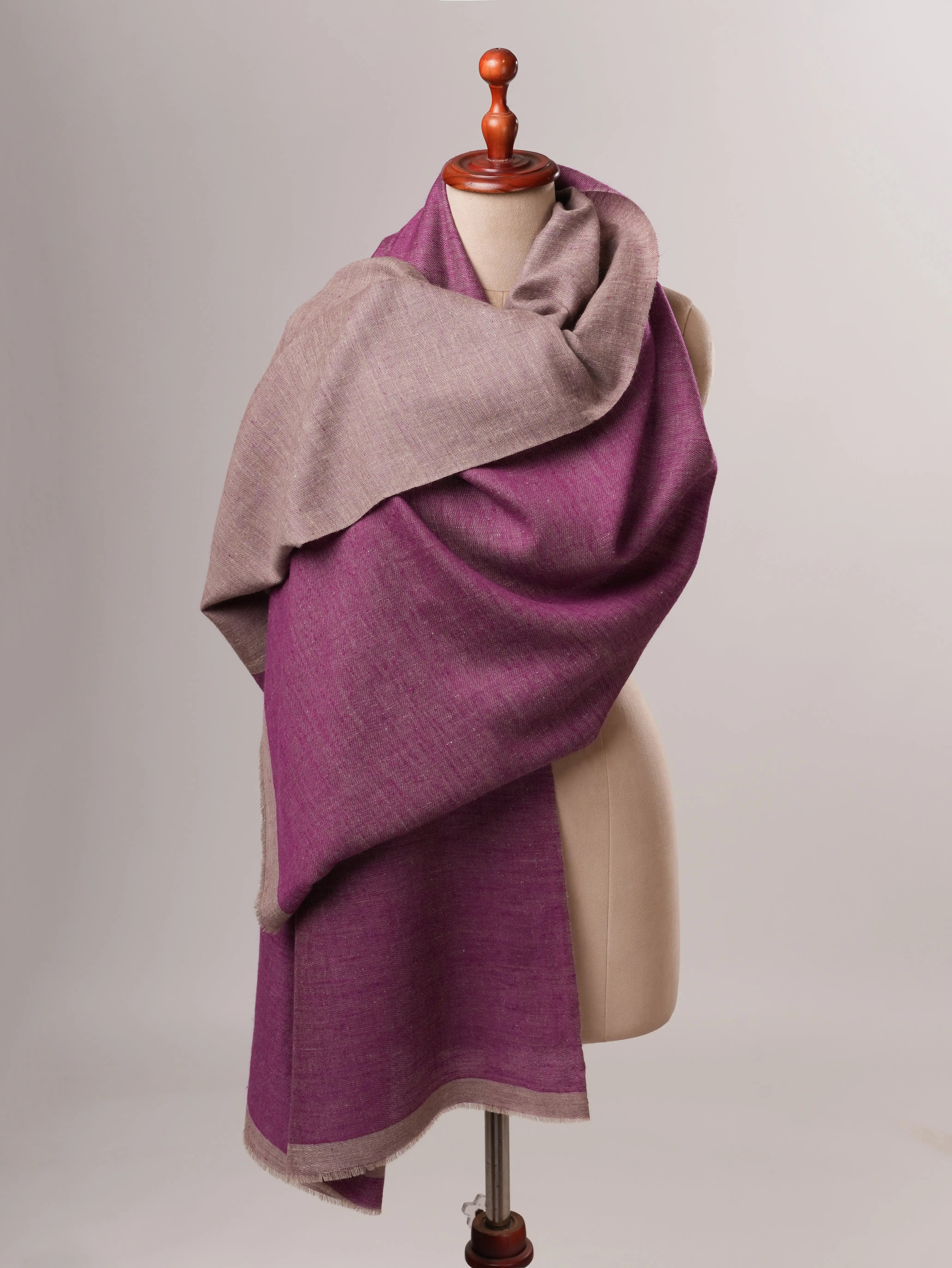 Feather Soft Dual Tone Handwoven Pashmina Shawl Shahkaar