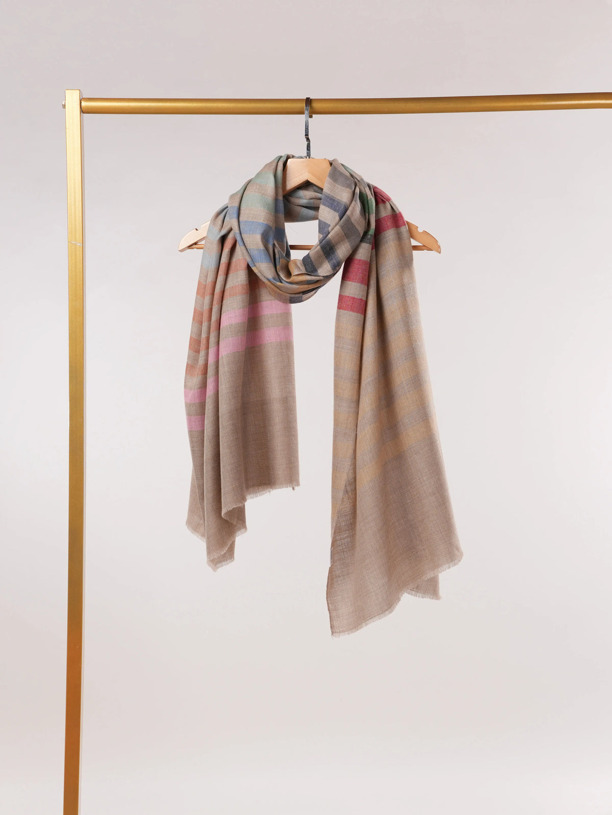 Handwoven Stripe Pattern Classic Pashmina Shawl