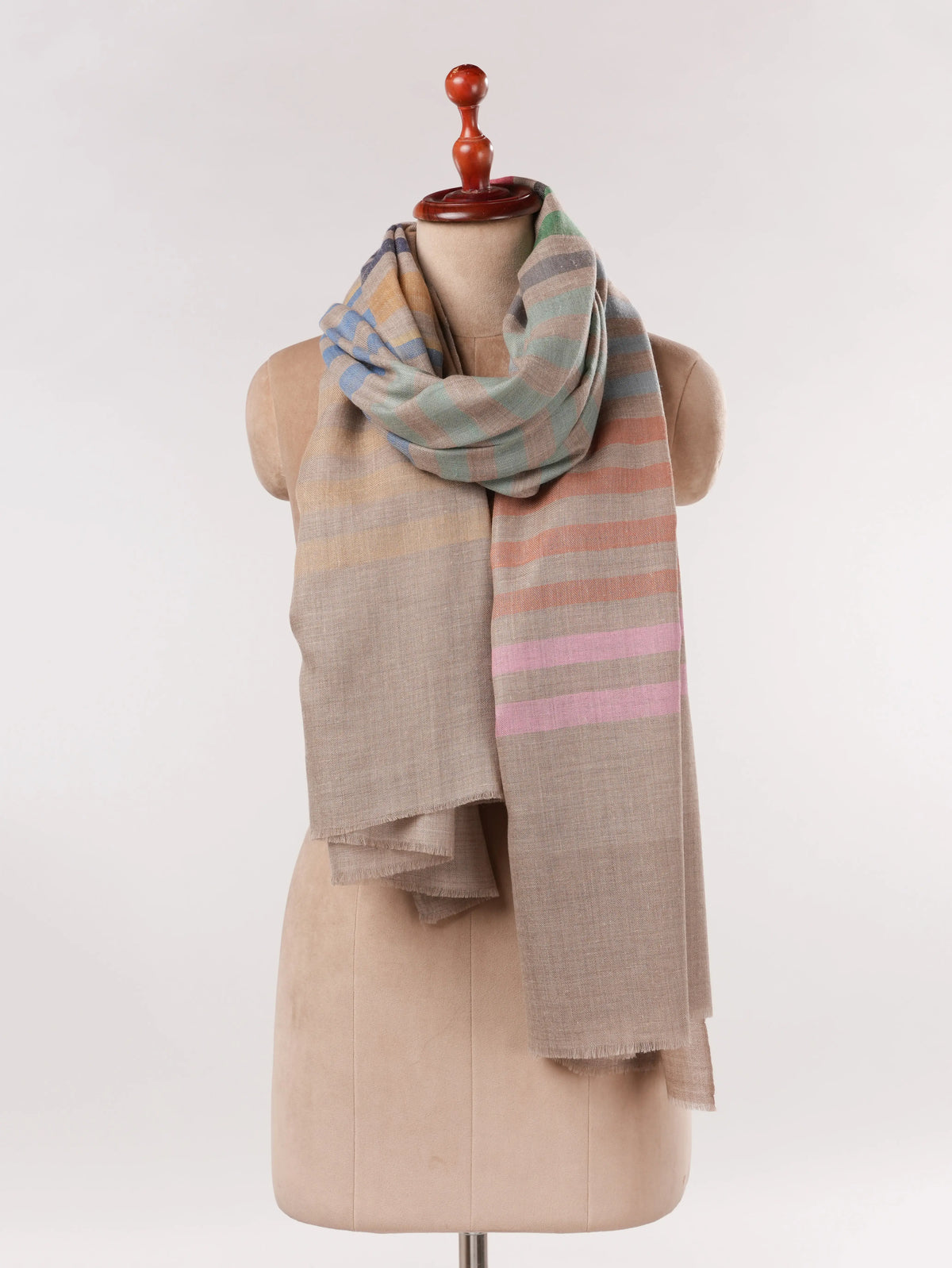 Handwoven Stripe Pattern Classic Pashmina Shawl