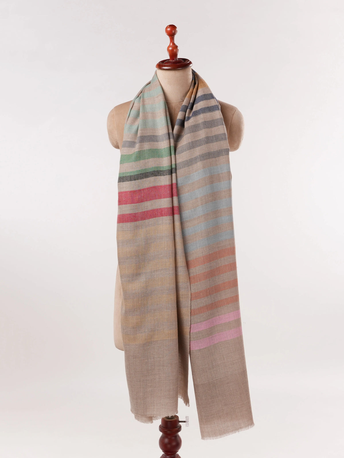Handwoven Stripe Pattern Classic Pashmina Shawl