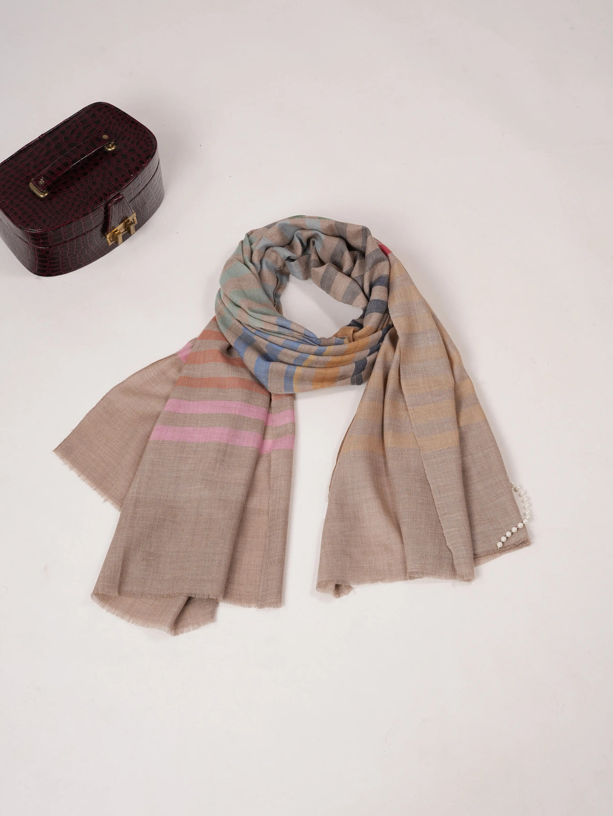 Handwoven Stripe Pattern Classic Pashmina Shawl