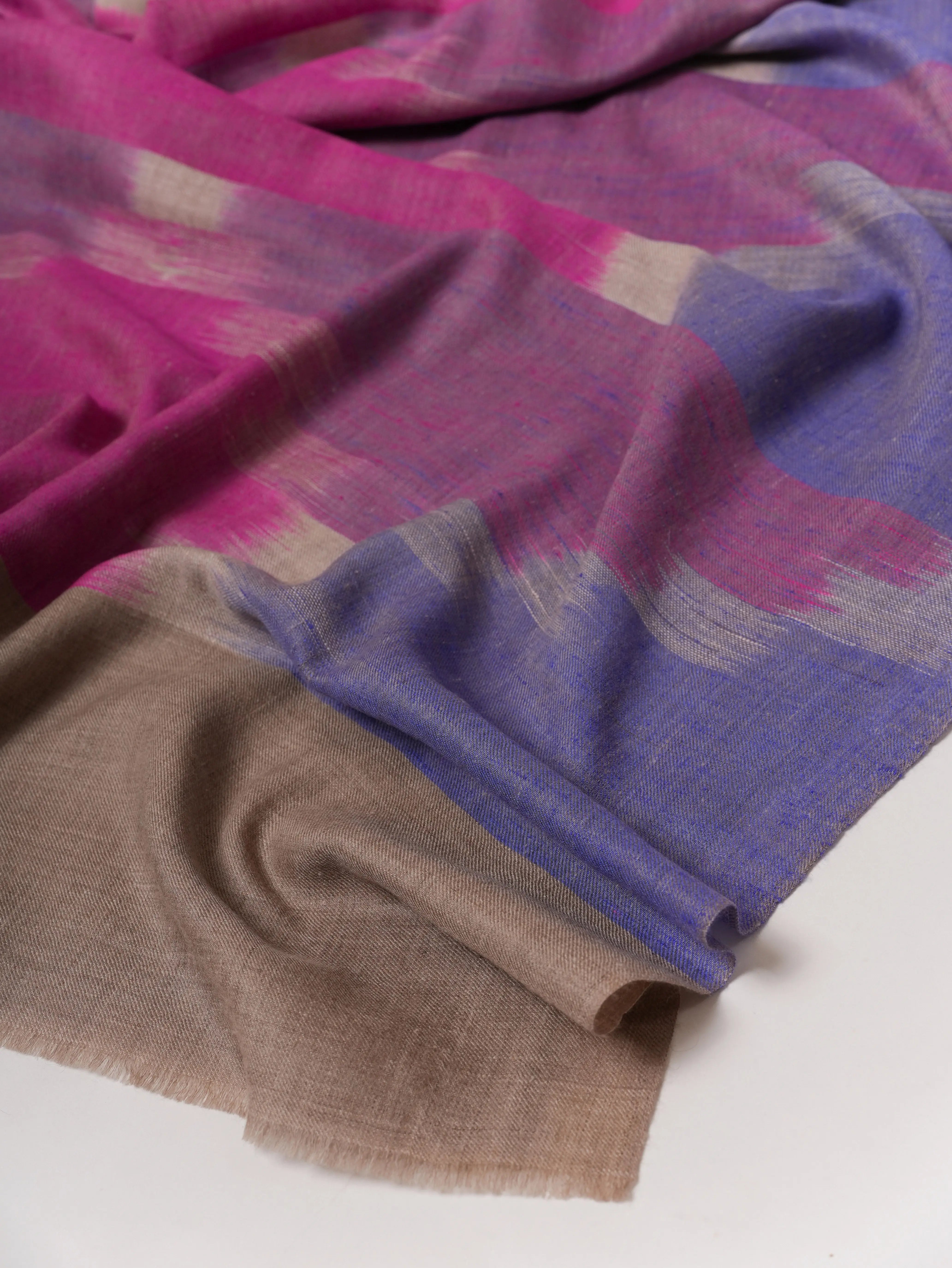 Contemporary Handwoven Kashmiri Pure Pashmina Shawl Shahkaar