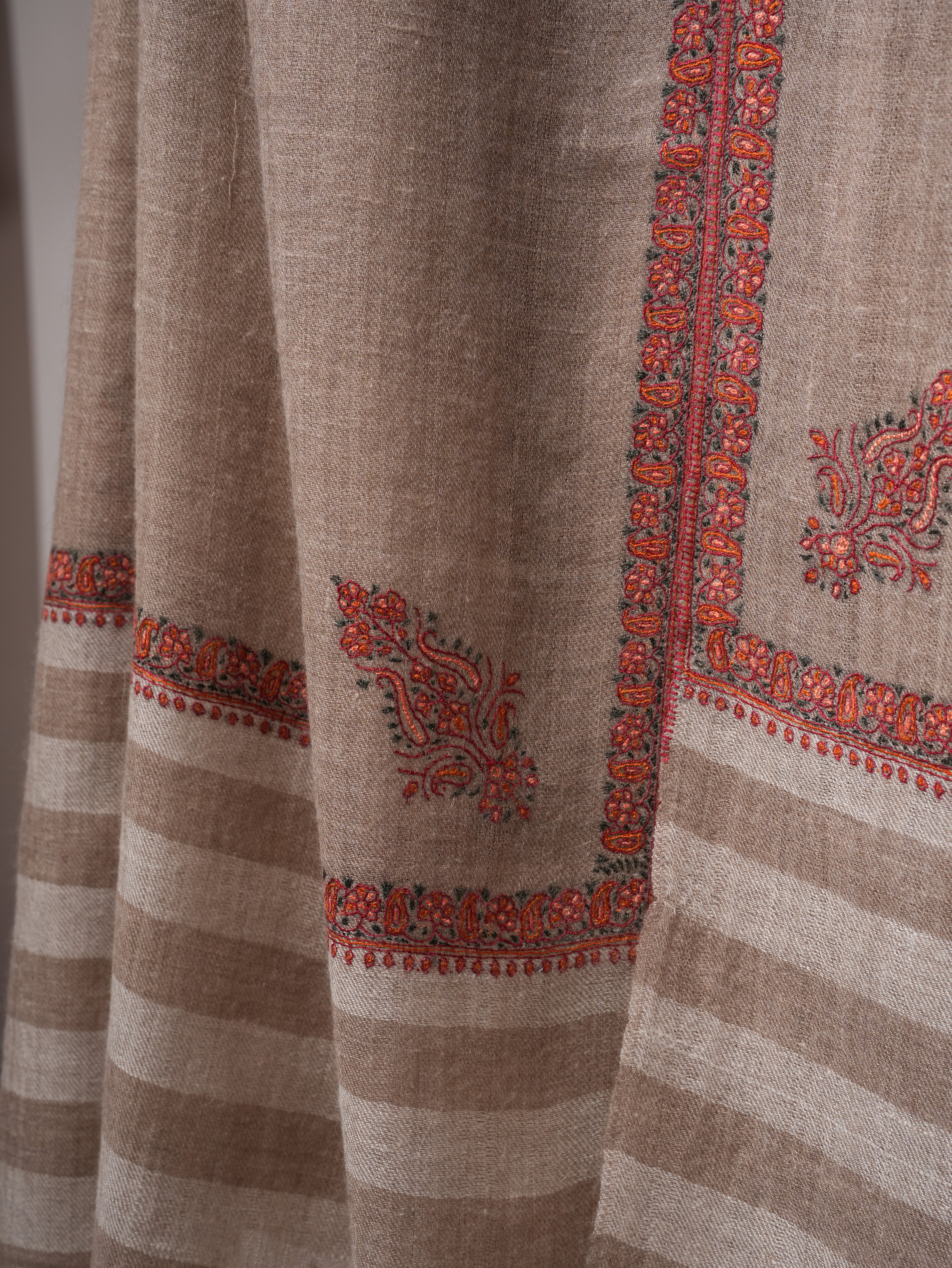 Soft Kashmiri Cashmere Scarf Featuring Fine Bail Handwork Shahkaar