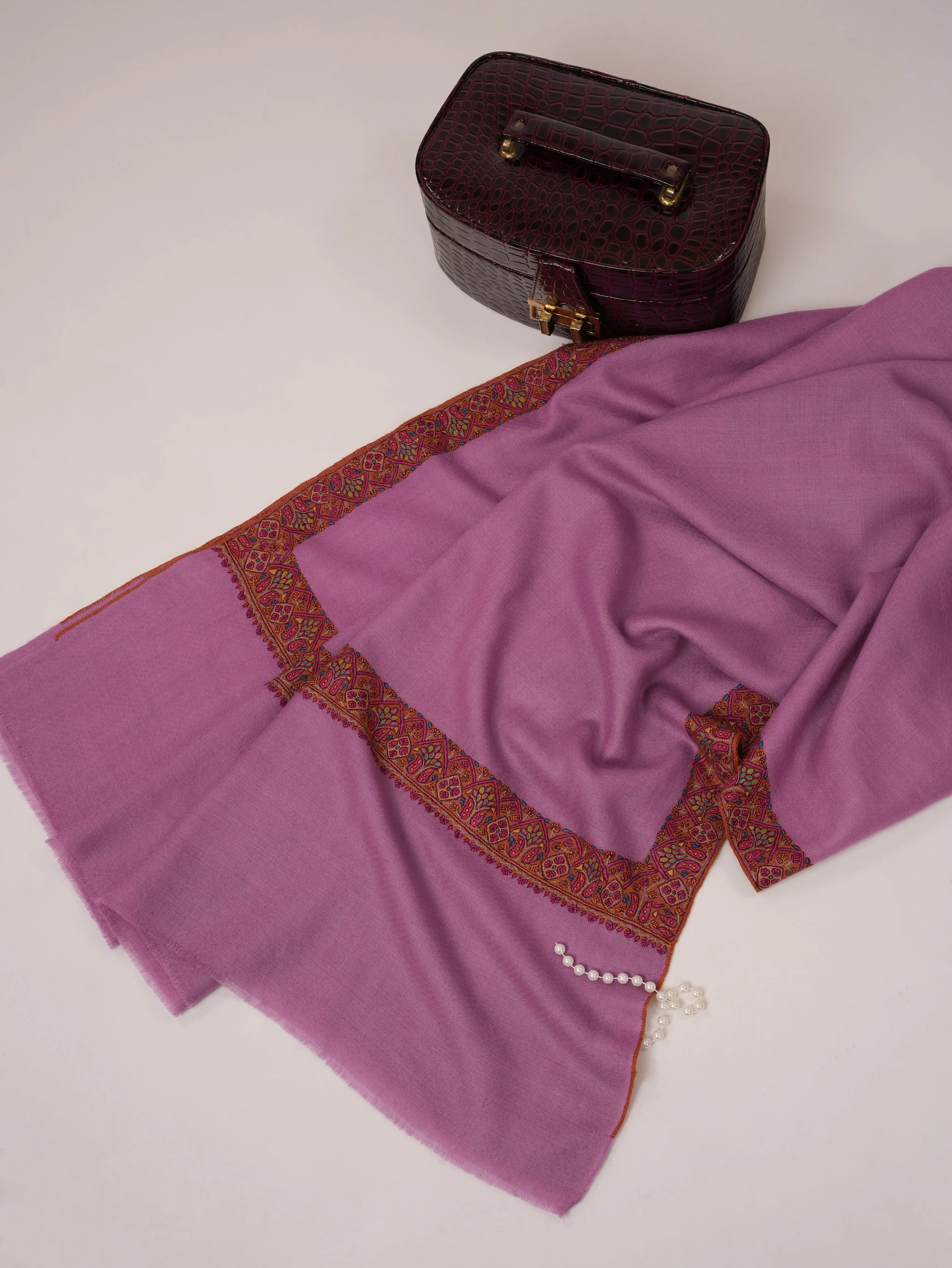 Hand Embroidered Neemdaur Soft Pashmina Shawl Shahkaar.com