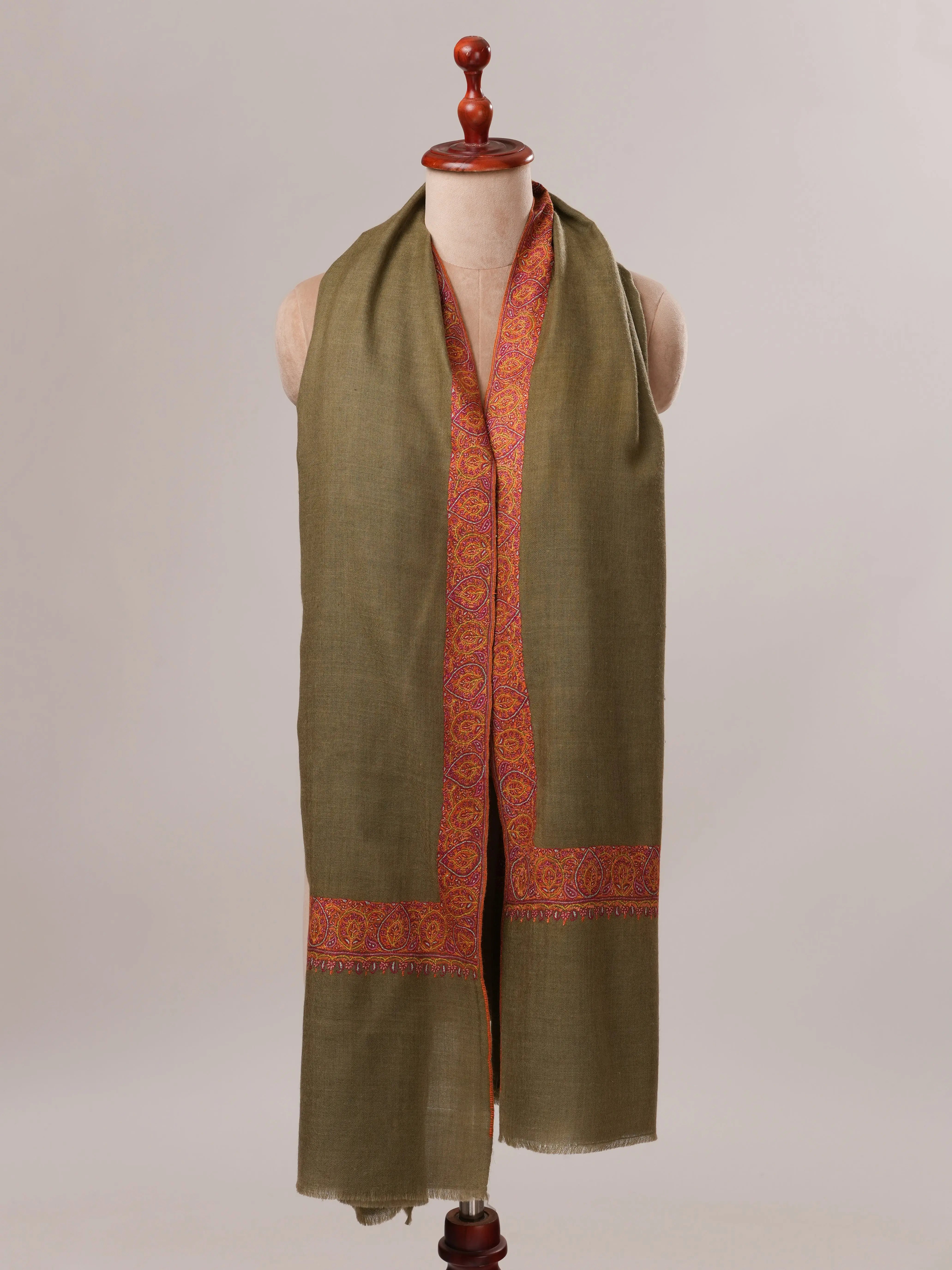 Classic Neemdaur Hand Embroidered Pure Pashmina Shawl Shahkaar.com