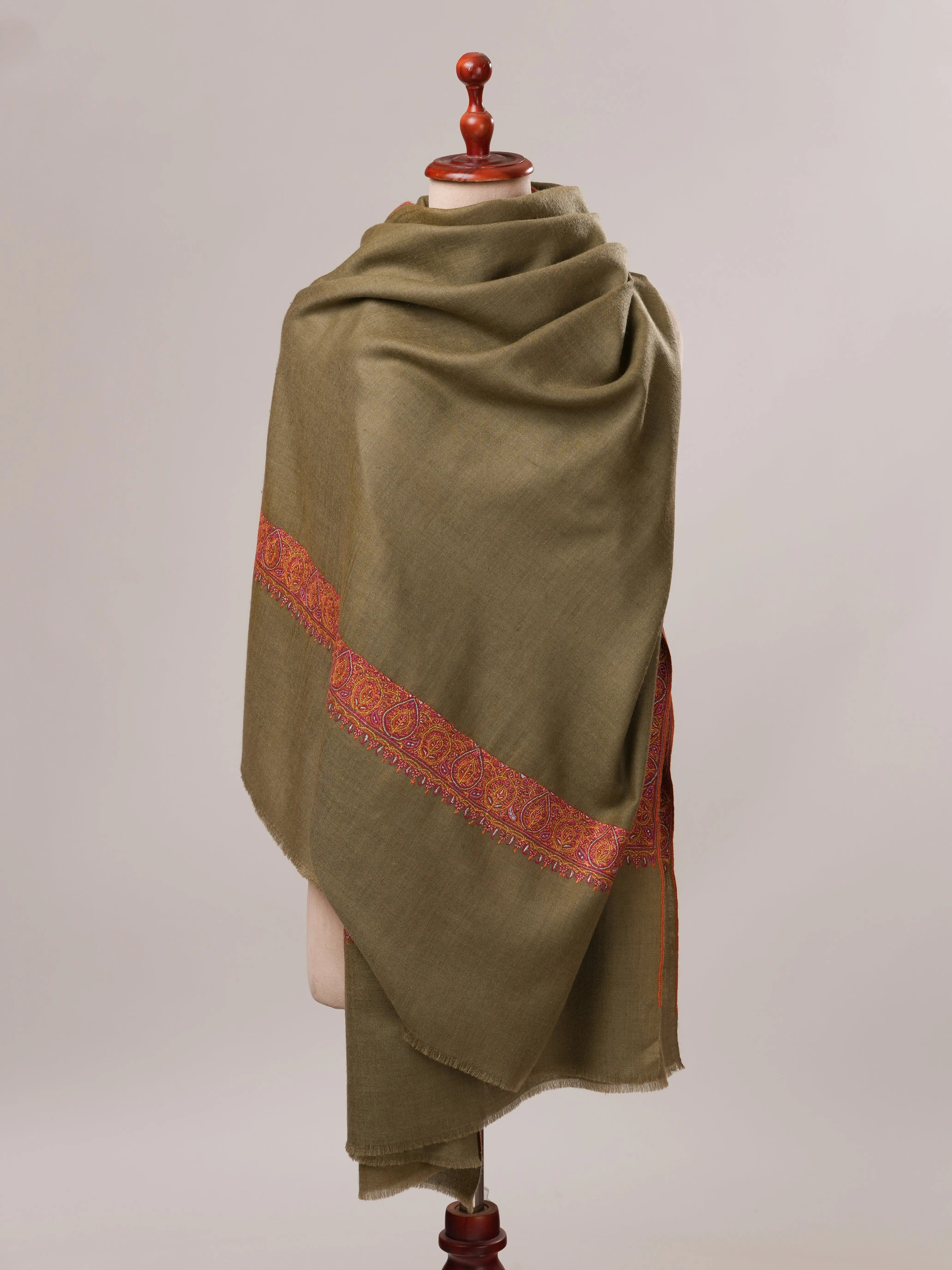 Classic Neemdaur Hand Embroidered Pure Pashmina Shawl Shahkaar.com