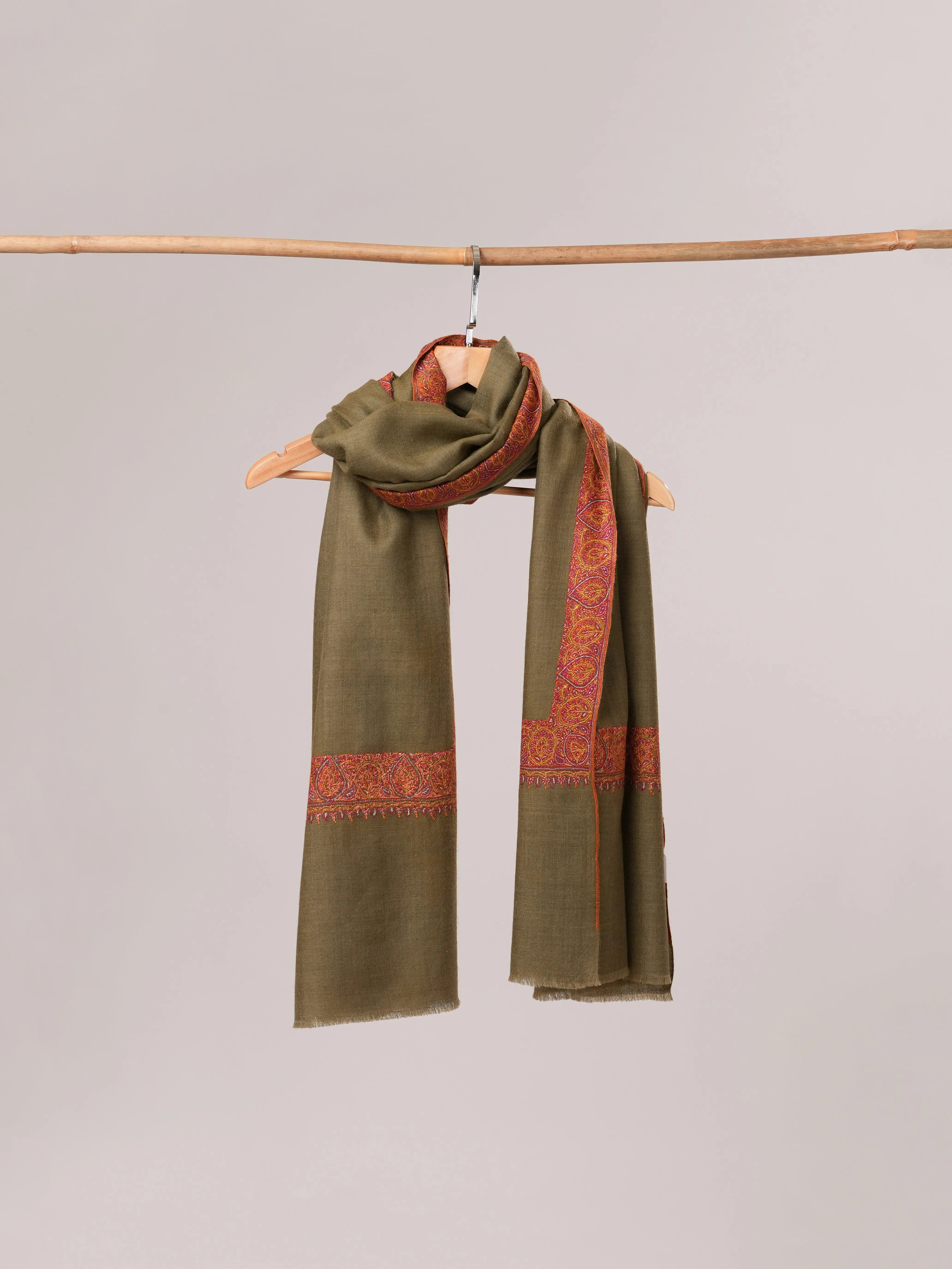 Classic Neemdaur Hand Embroidered Pure Pashmina Shawl Shahkaar.com