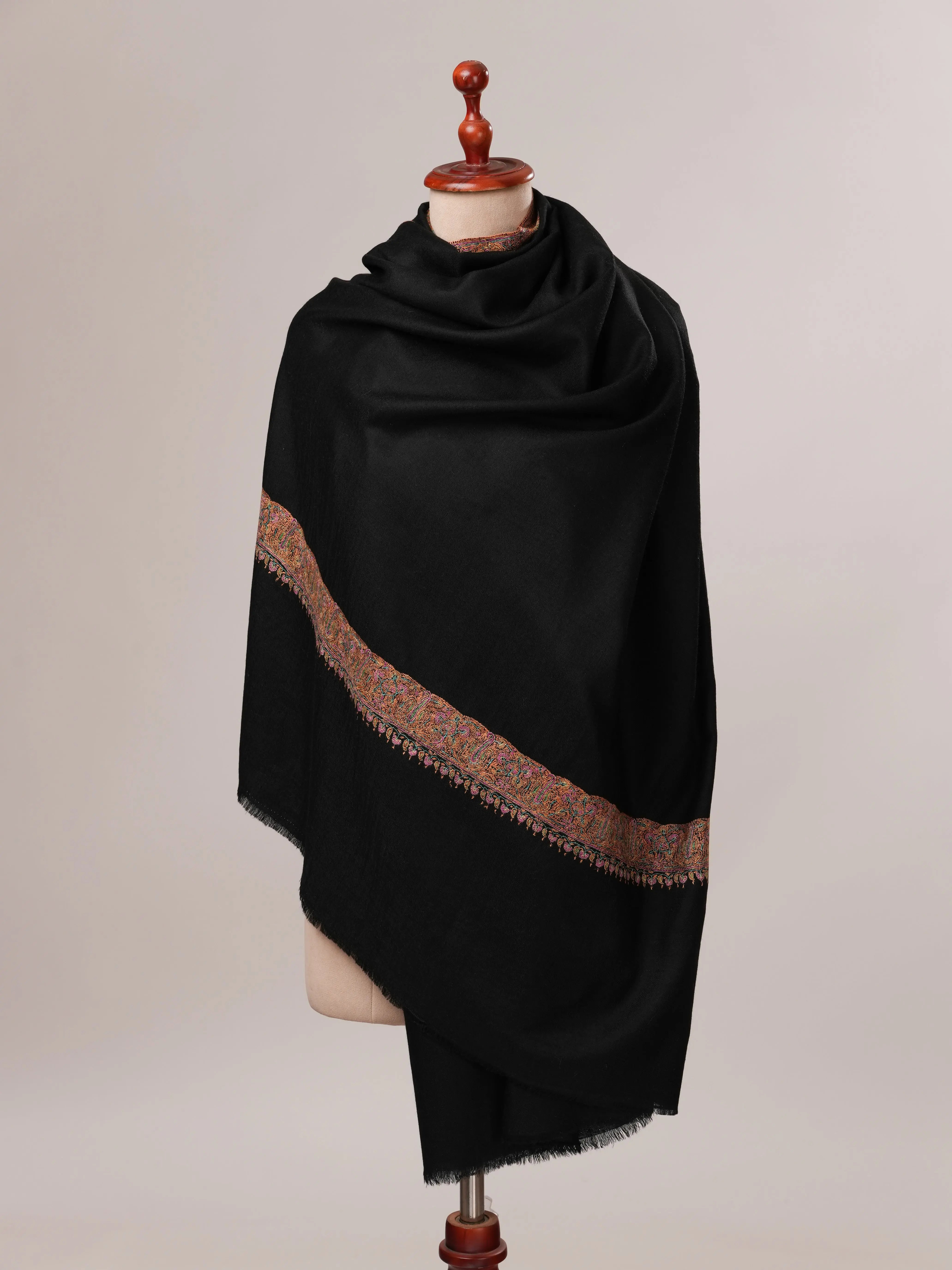 Classic Neemdaur Hand Embroidered Pure Pashmina Shawl Shahkaar.com