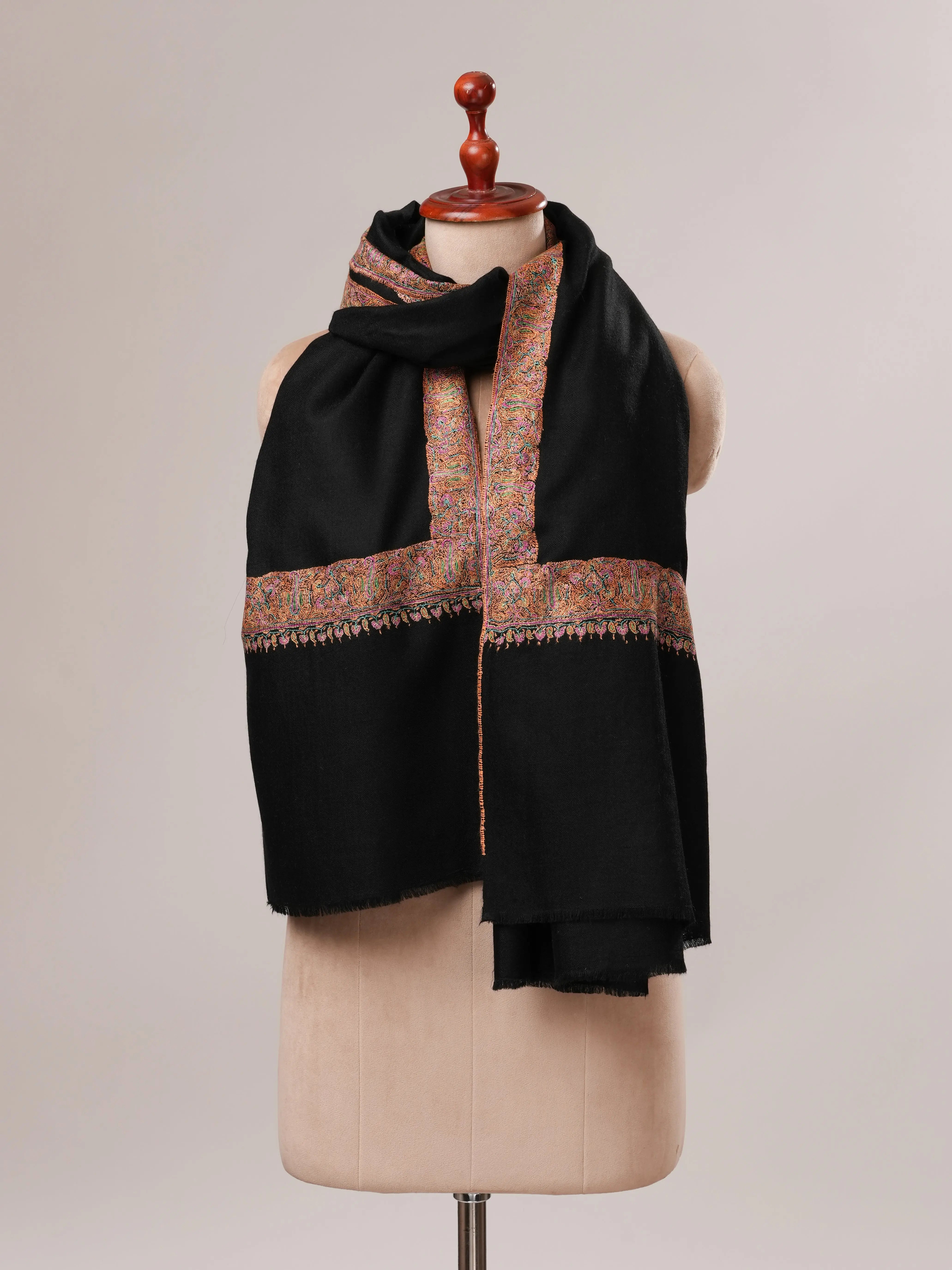 Classic Neemdaur Hand Embroidered Pure Pashmina Shawl Shahkaar.com
