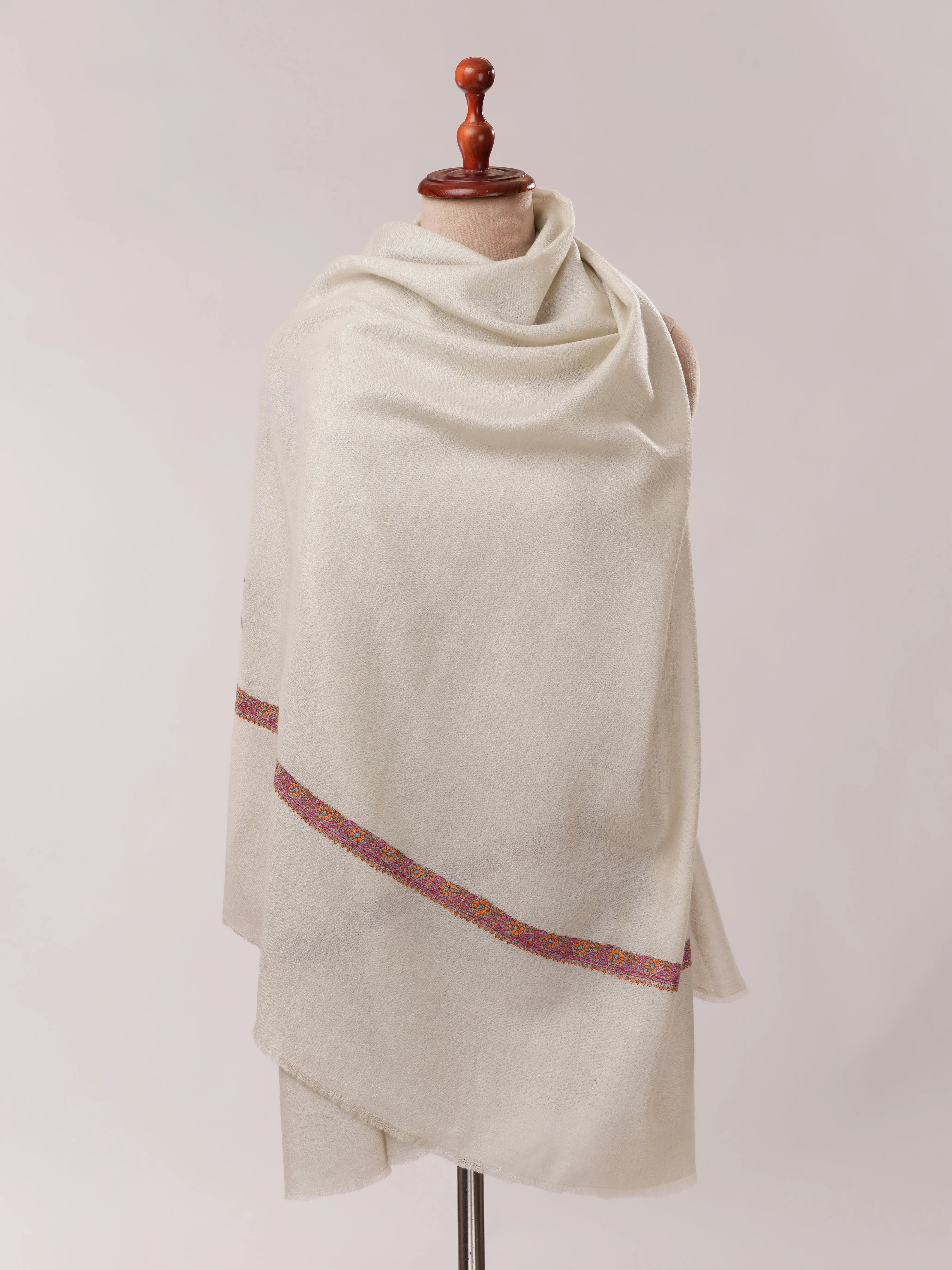 Soft Pashmina Shawl with Classic Hashia Hand Embroidery Shahkaar.com