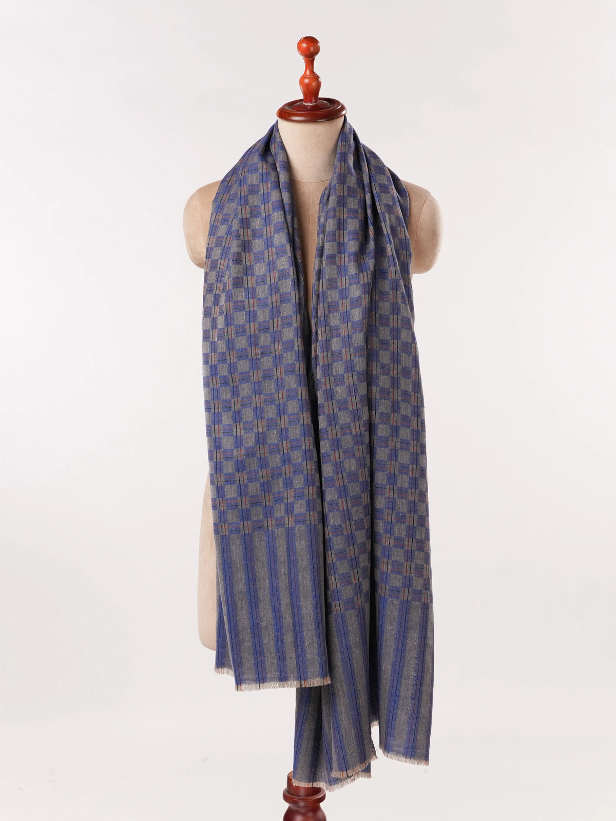 Blue Dual Shade Weave Soft Handwoven Pashmina Shawl