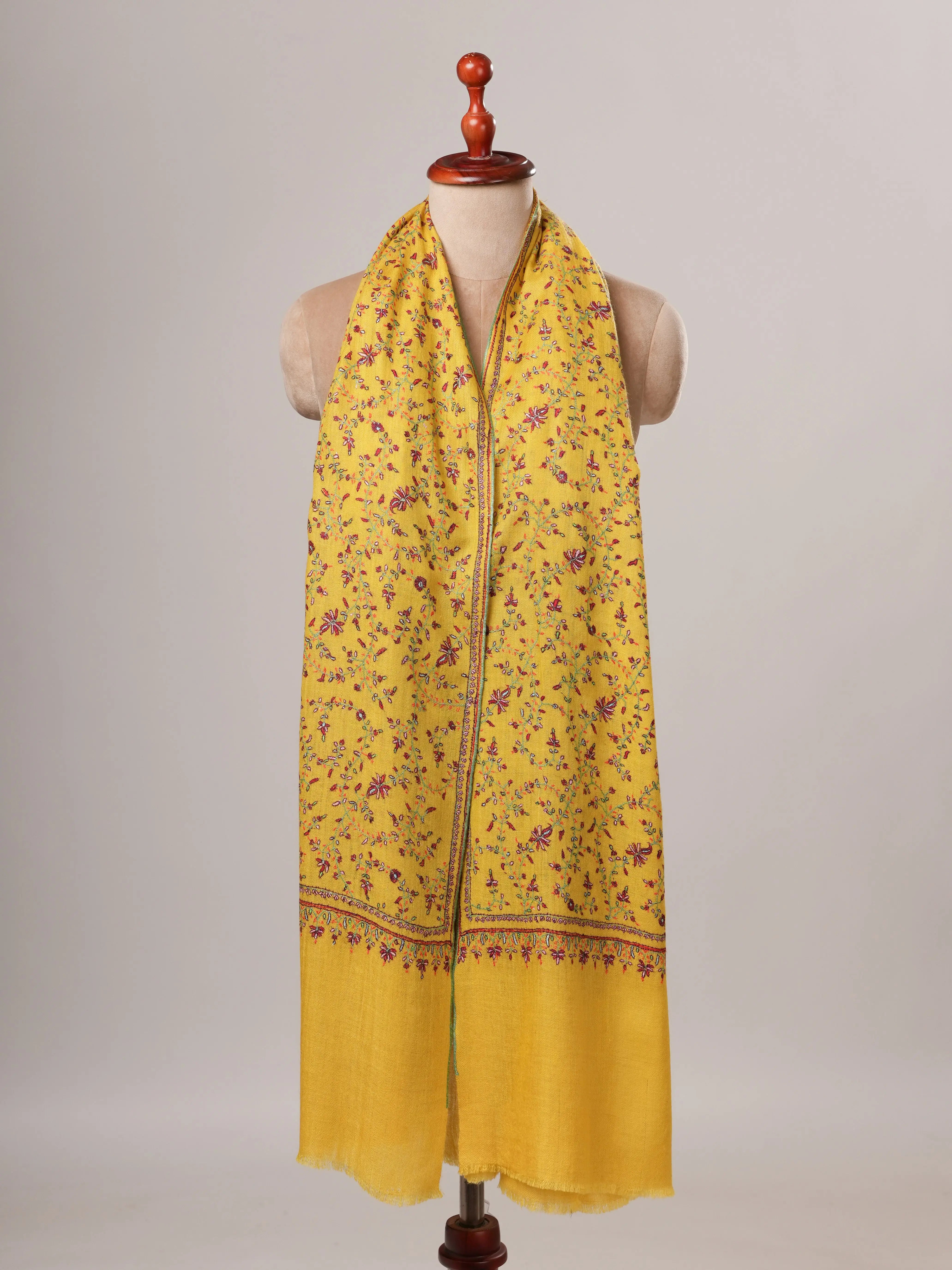 Hand Embroidered Detailed Pure Pashmina Soft Shawl Shahkaar Global