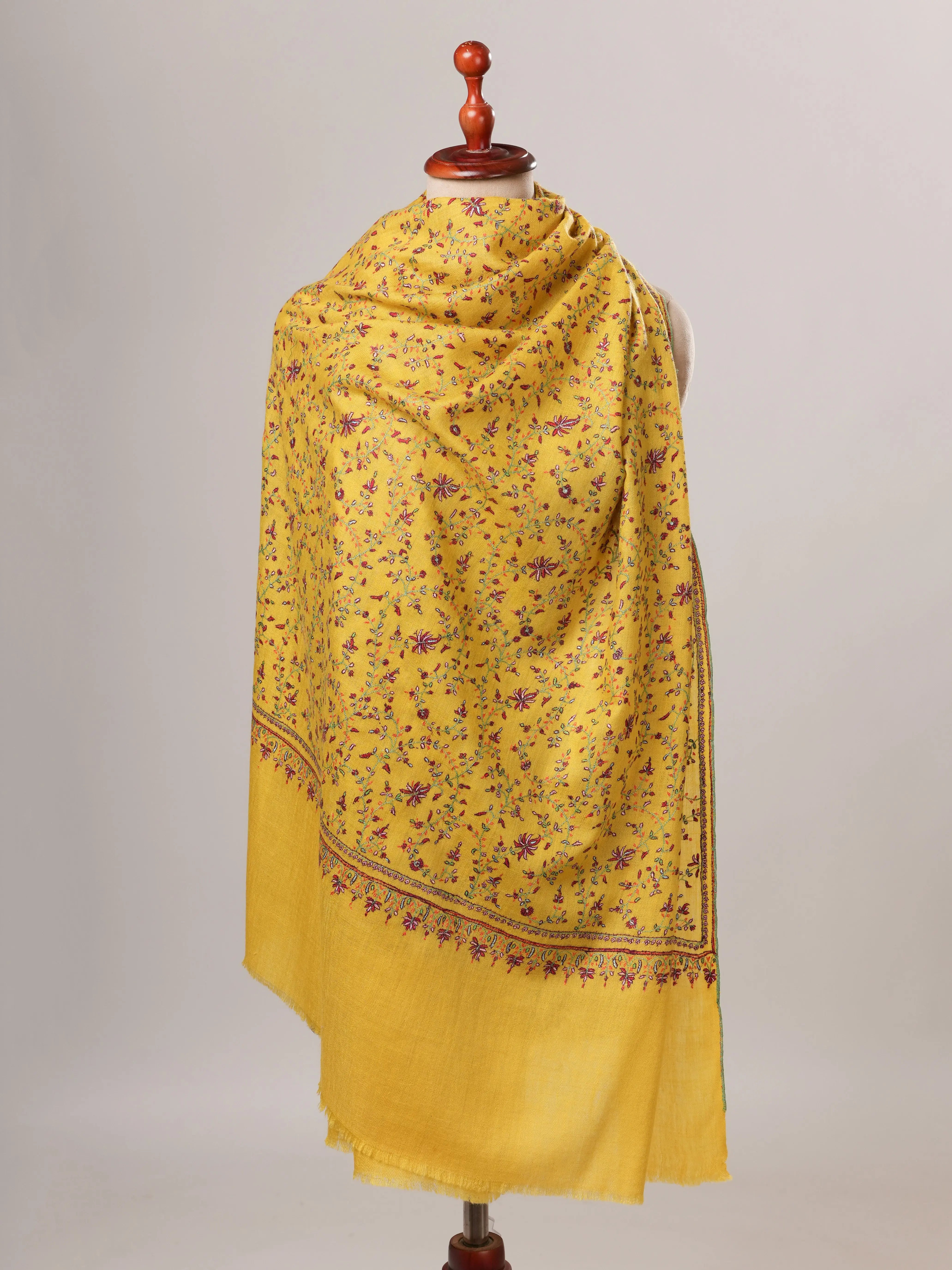 Hand Embroidered Detailed Pure Pashmina Soft Shawl Shahkaar Global