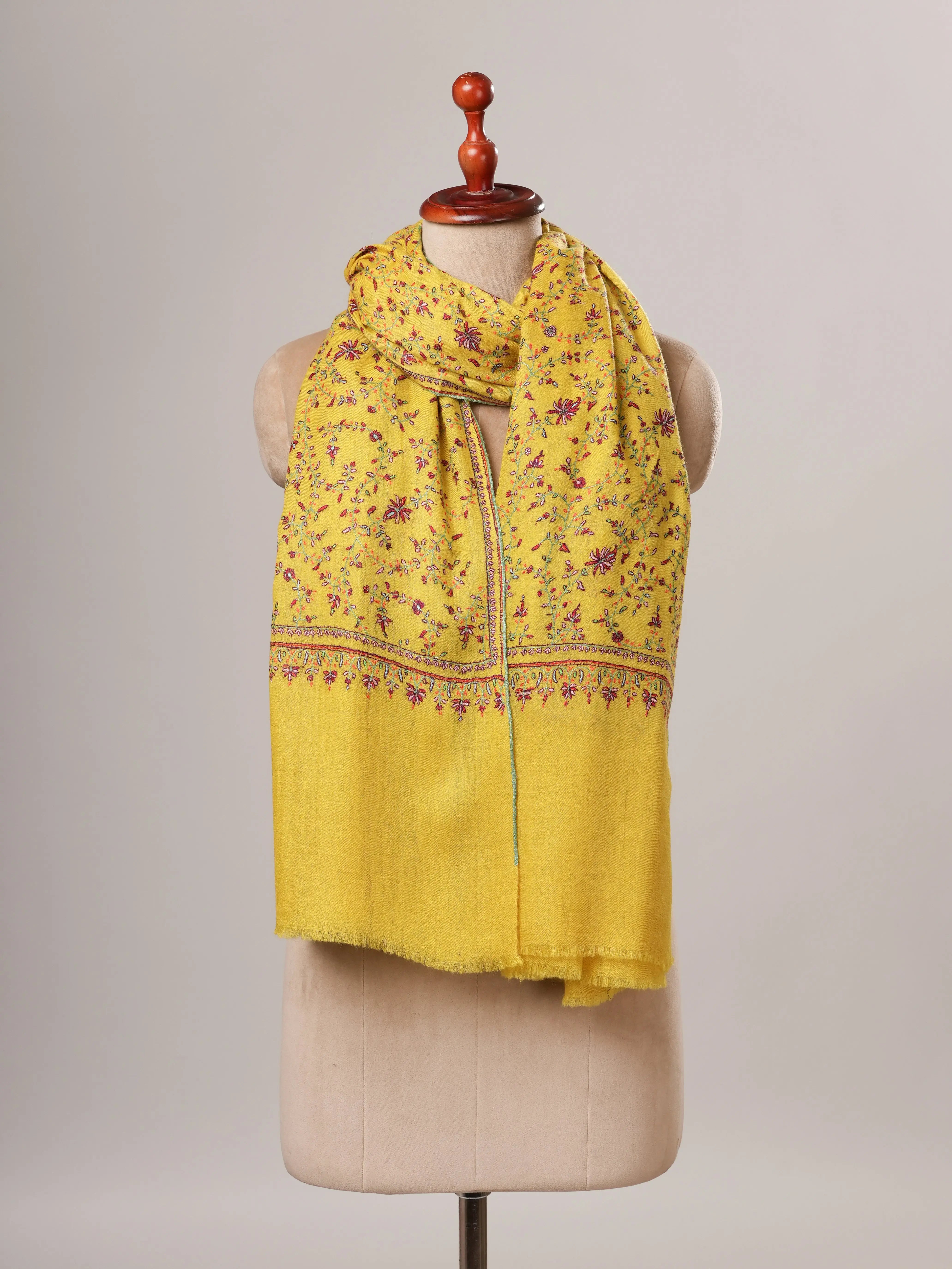 Hand Embroidered Detailed Pure Pashmina Soft Shawl Shahkaar Global