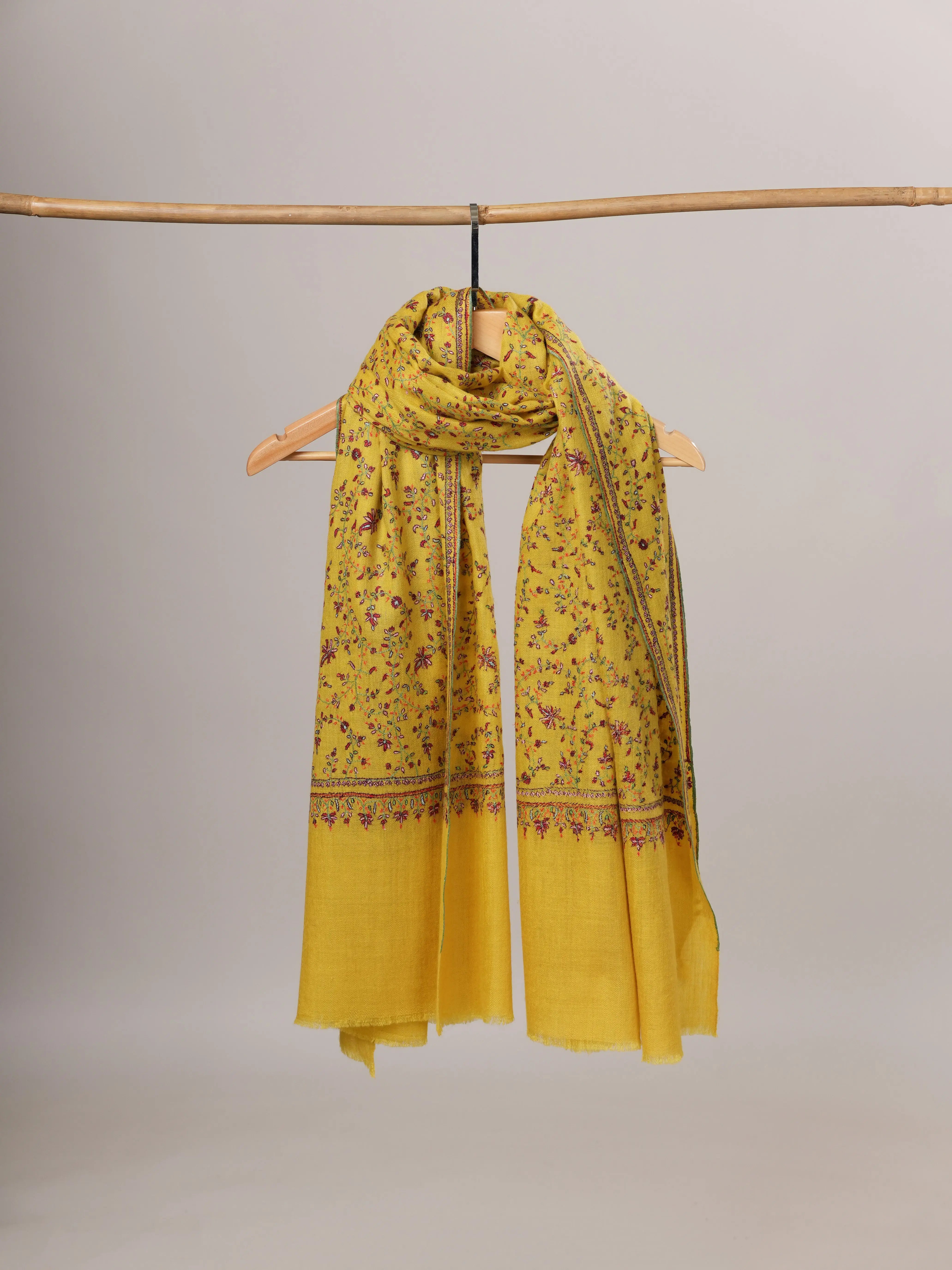 Hand Embroidered Detailed Pure Pashmina Soft Shawl Shahkaar Global