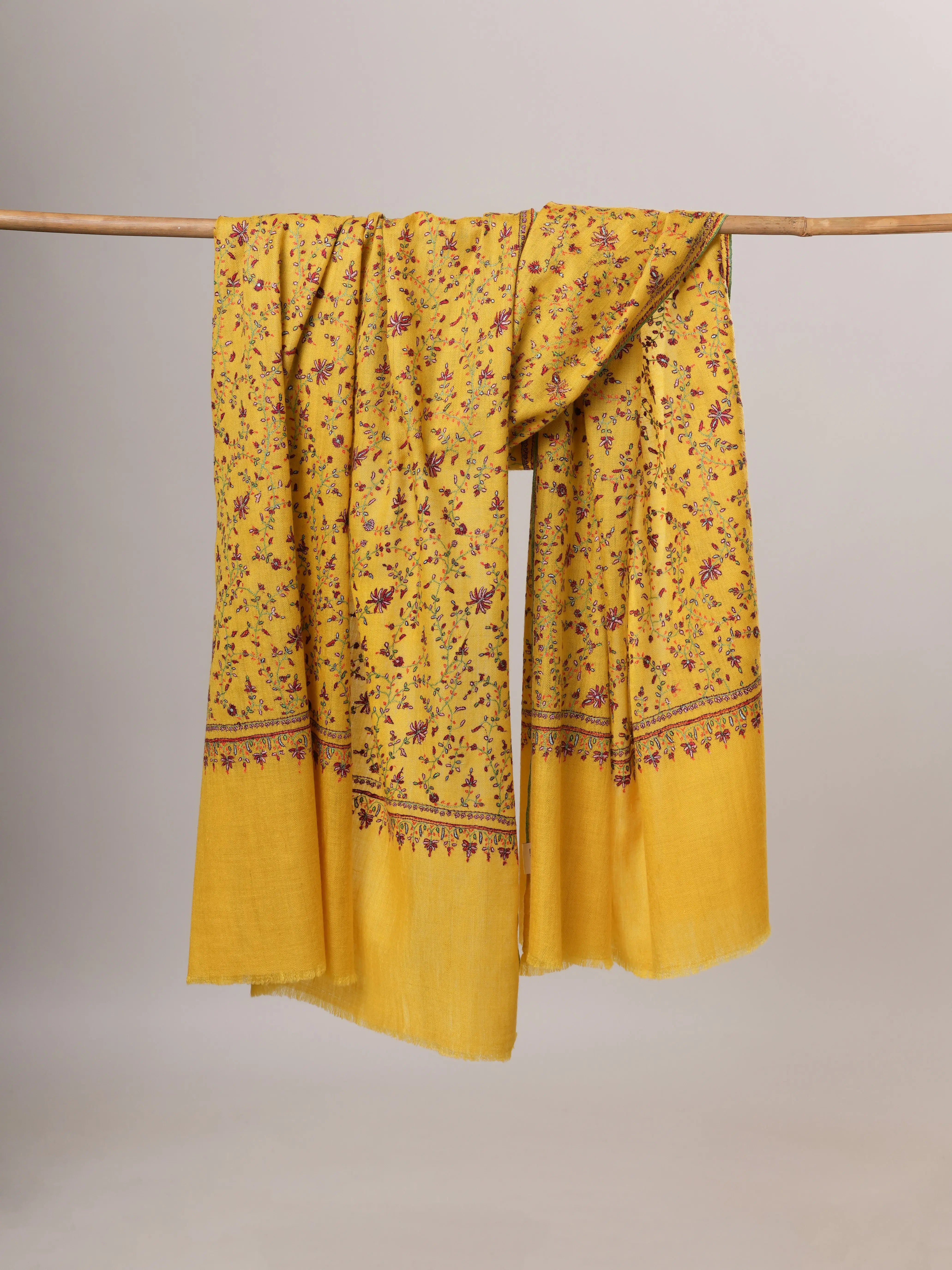 Hand Embroidered Detailed Pure Pashmina Soft Shawl Shahkaar Global