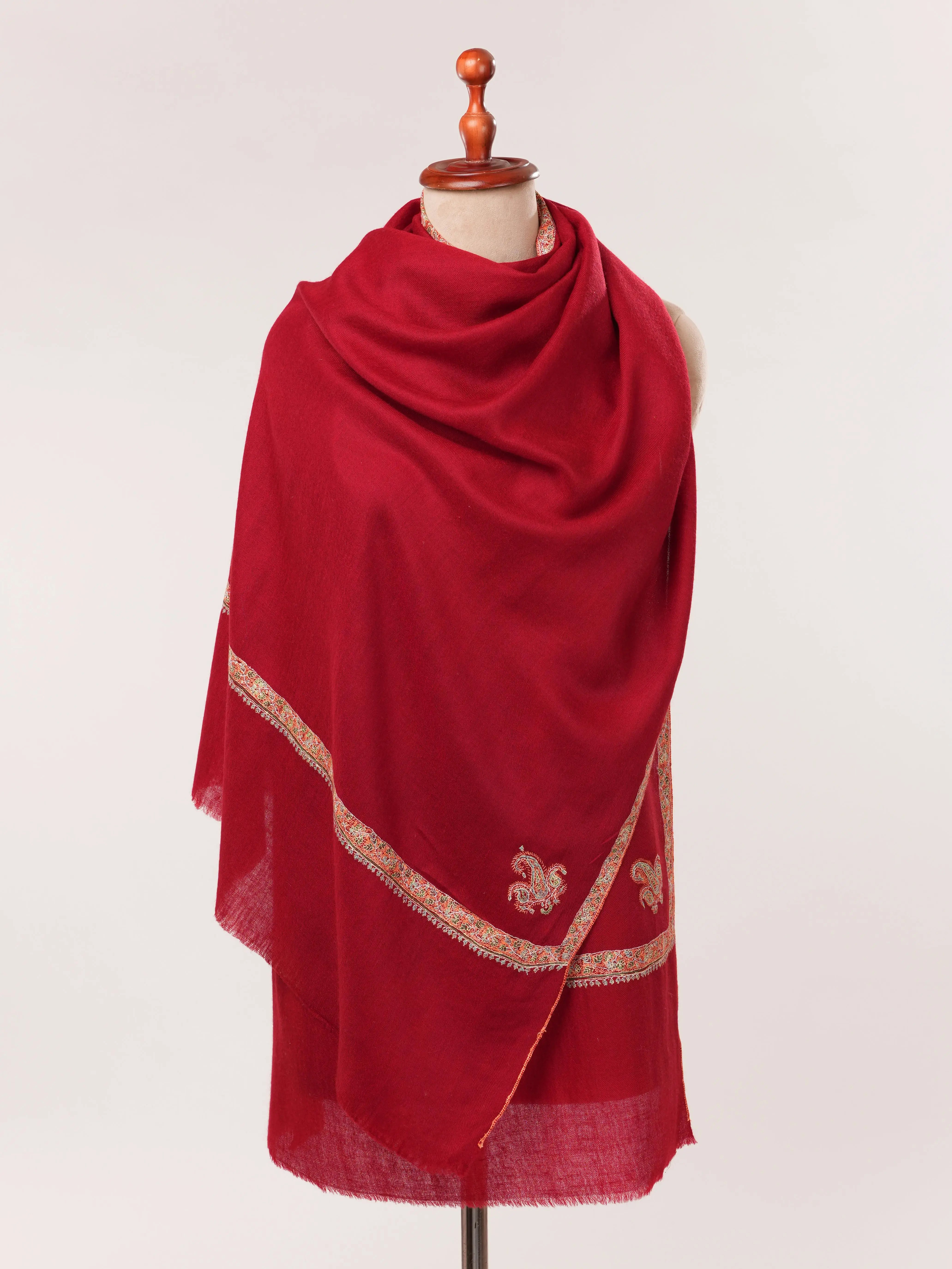 Hashia Hand Embroidered Featherlight Cashmere Scarf Shahkaar.com