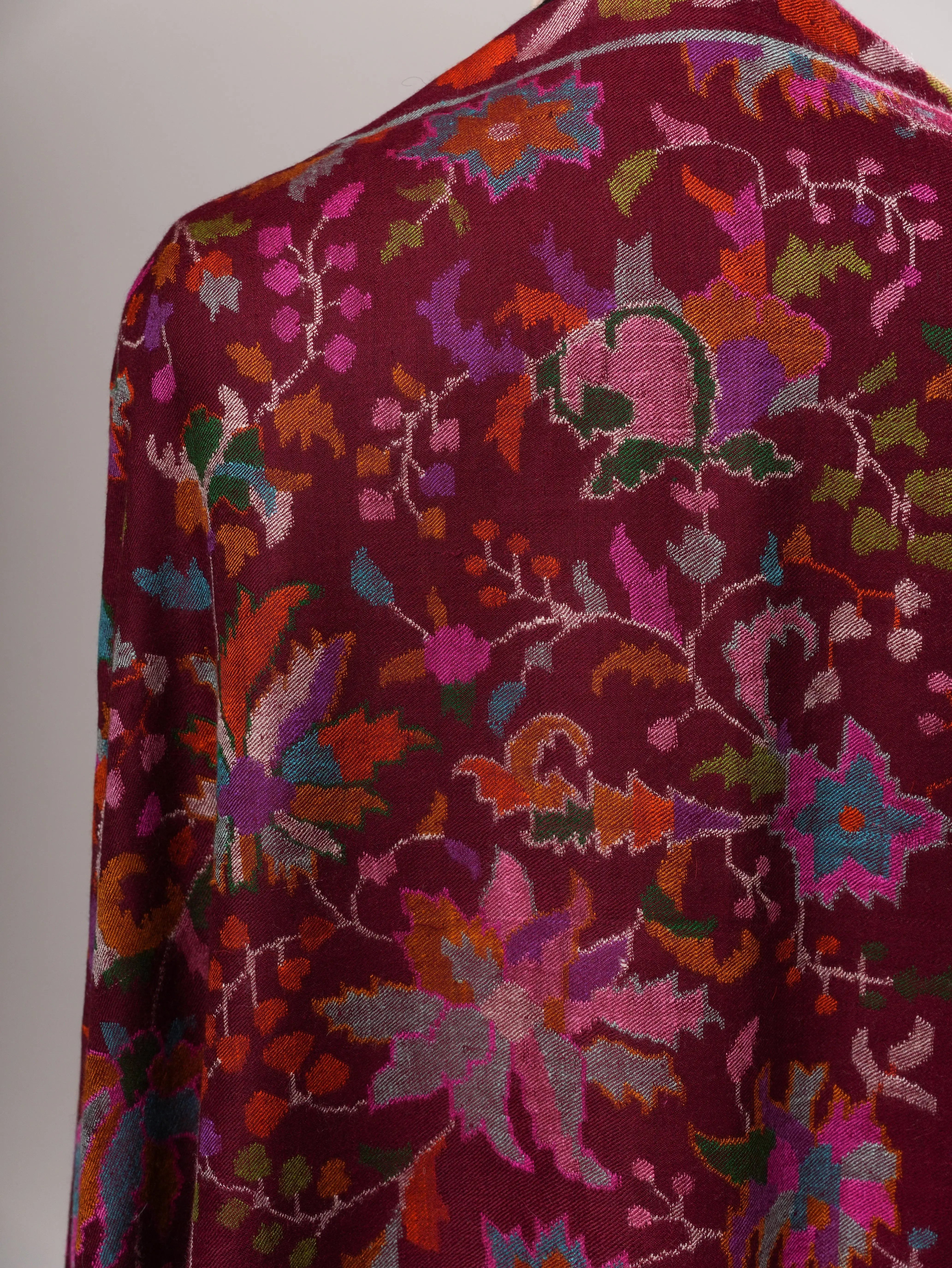 Wine Kani Handwoven Kashmiri Pashmina Shawl Shahkaar Global