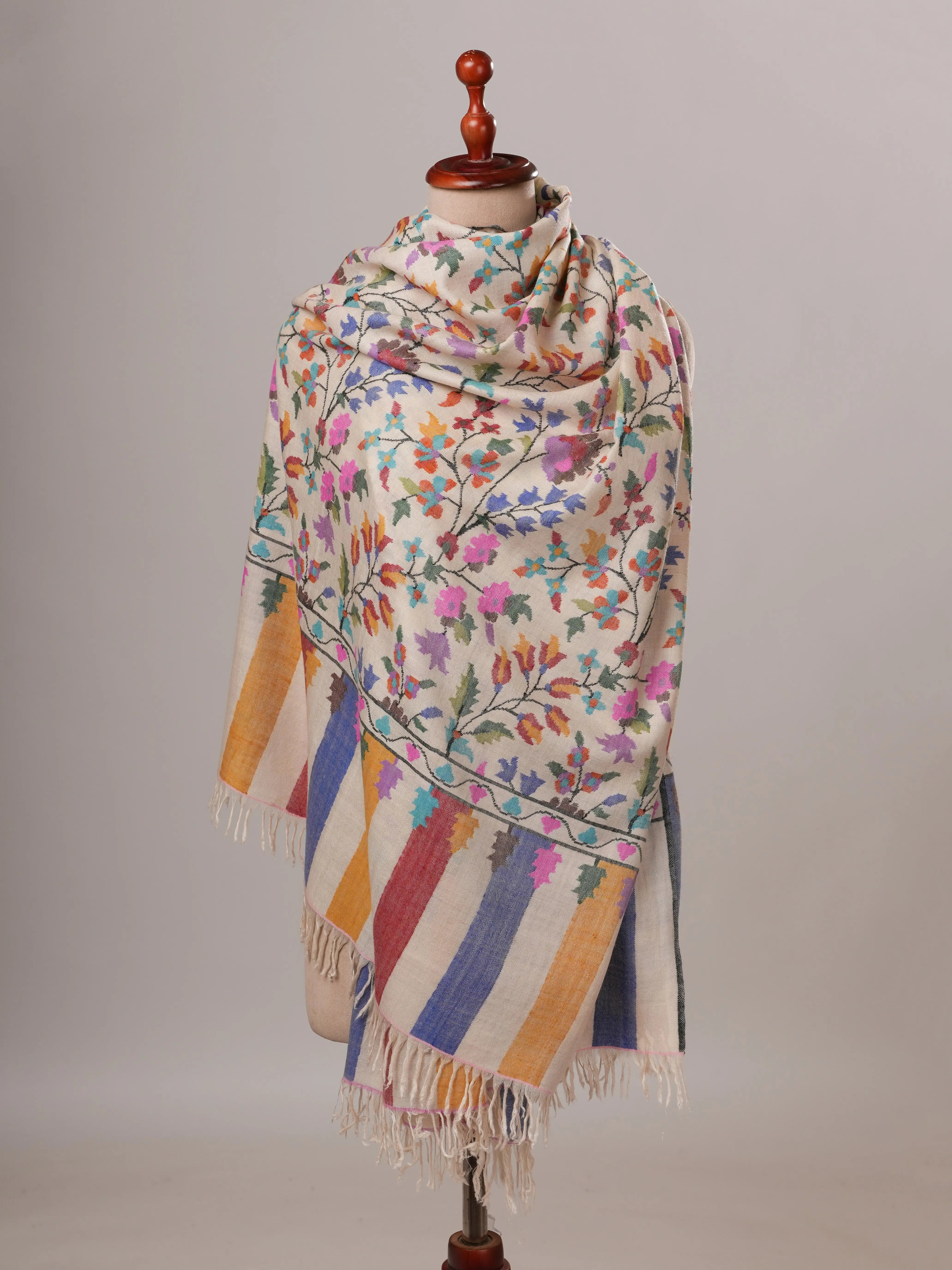 Floral Handwoven Kani Pashmina Shawl Shahkaar Global