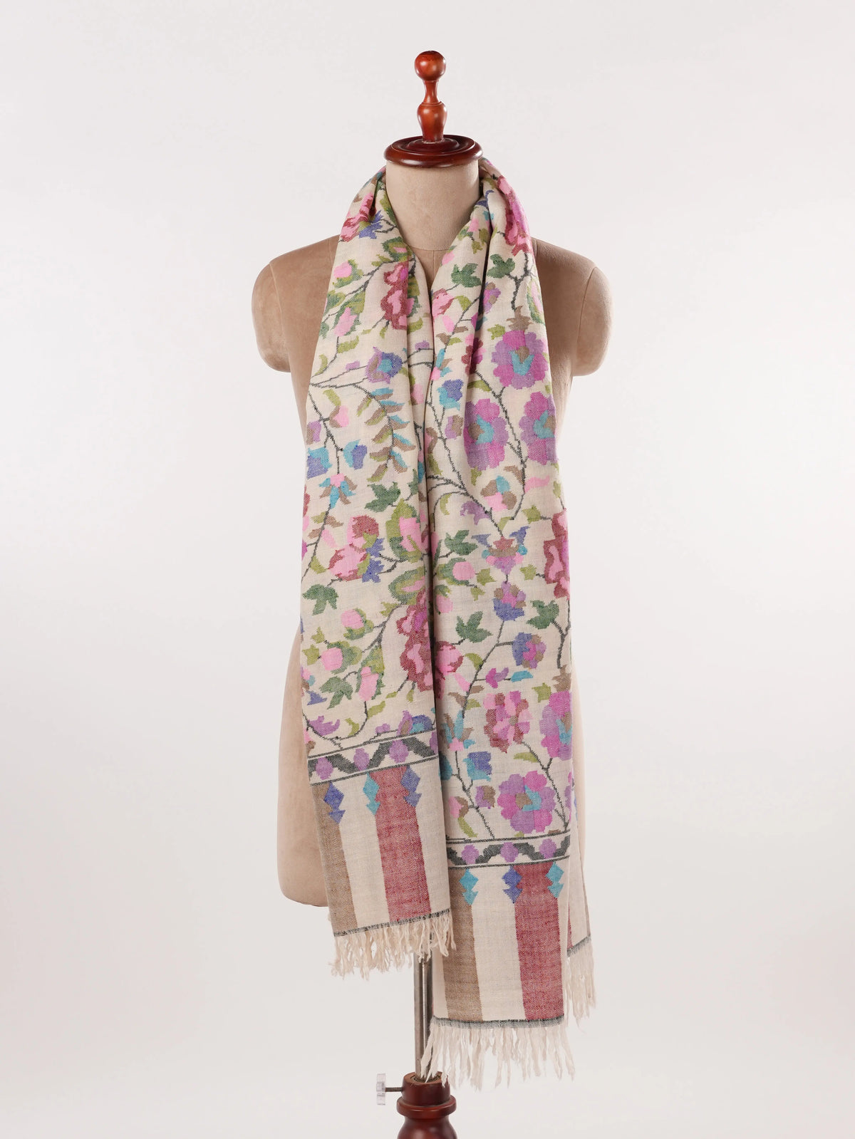 Kani Handwoven Beige Authentic Pashmina Shawl for Women Shahkaar.com