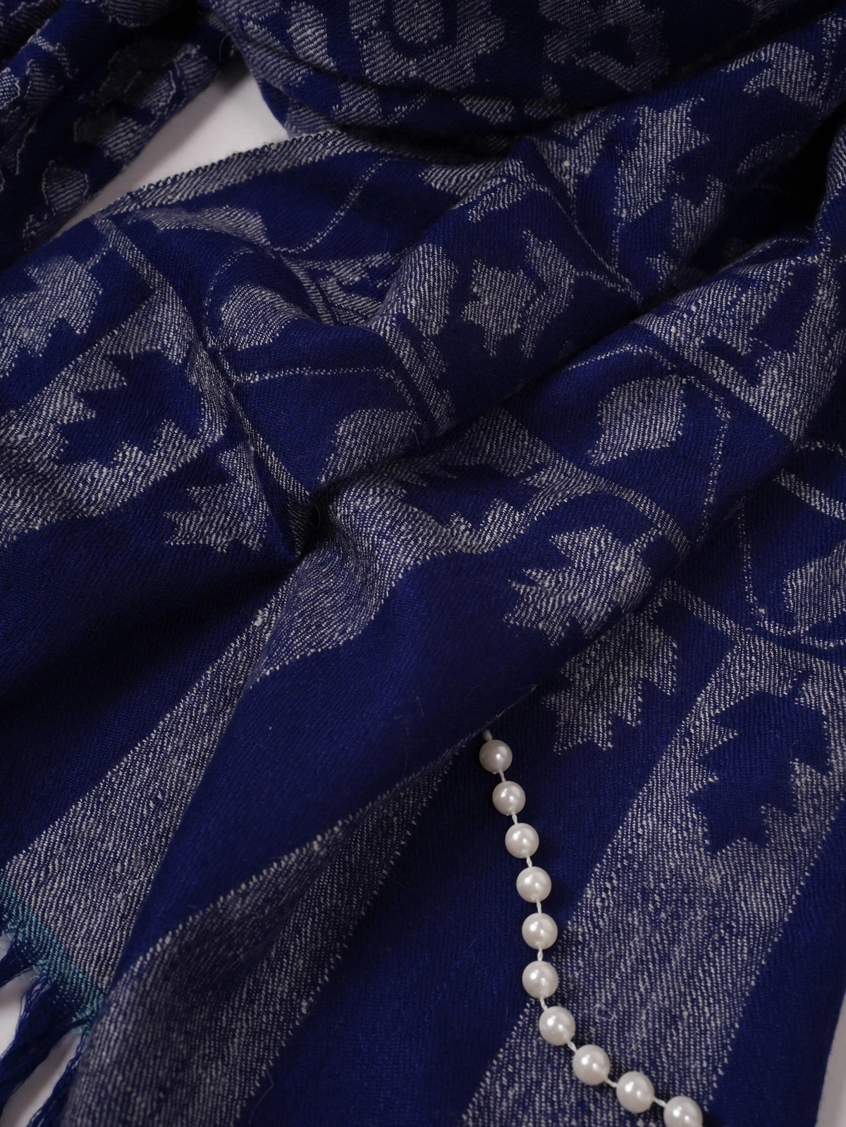 Blue Handwoven Soft Kani Cashmere Scarf