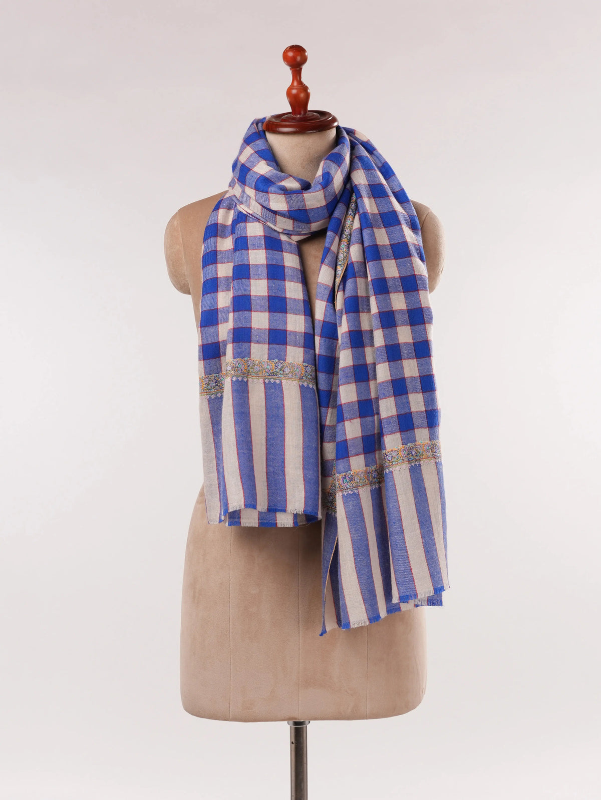 Pure Contemporary Pashmina Shawl with Hashia Embroidery Shahkaar.com