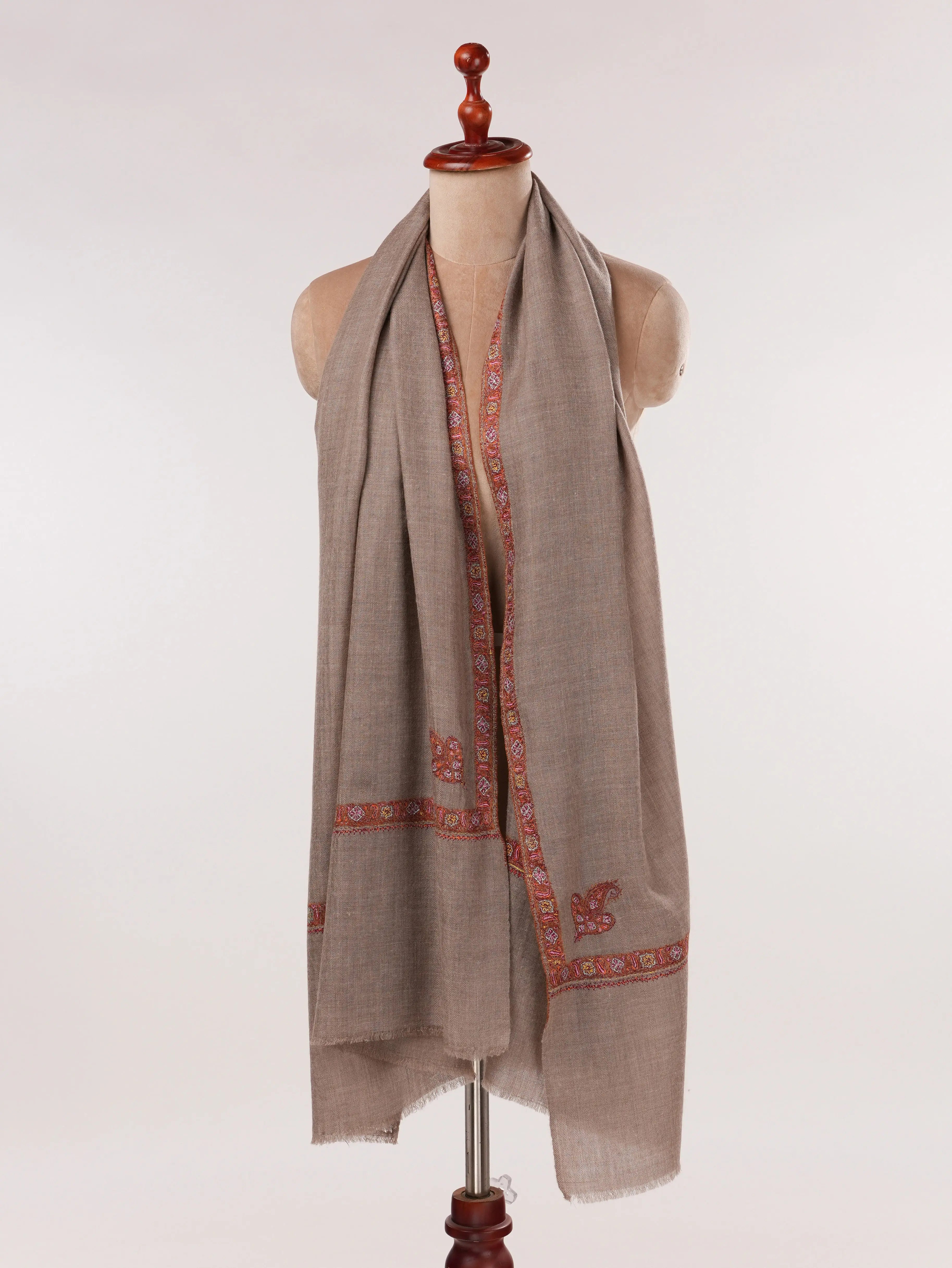 Natural Taupe Kashmiri Cashmere Scarf | Women Scarves