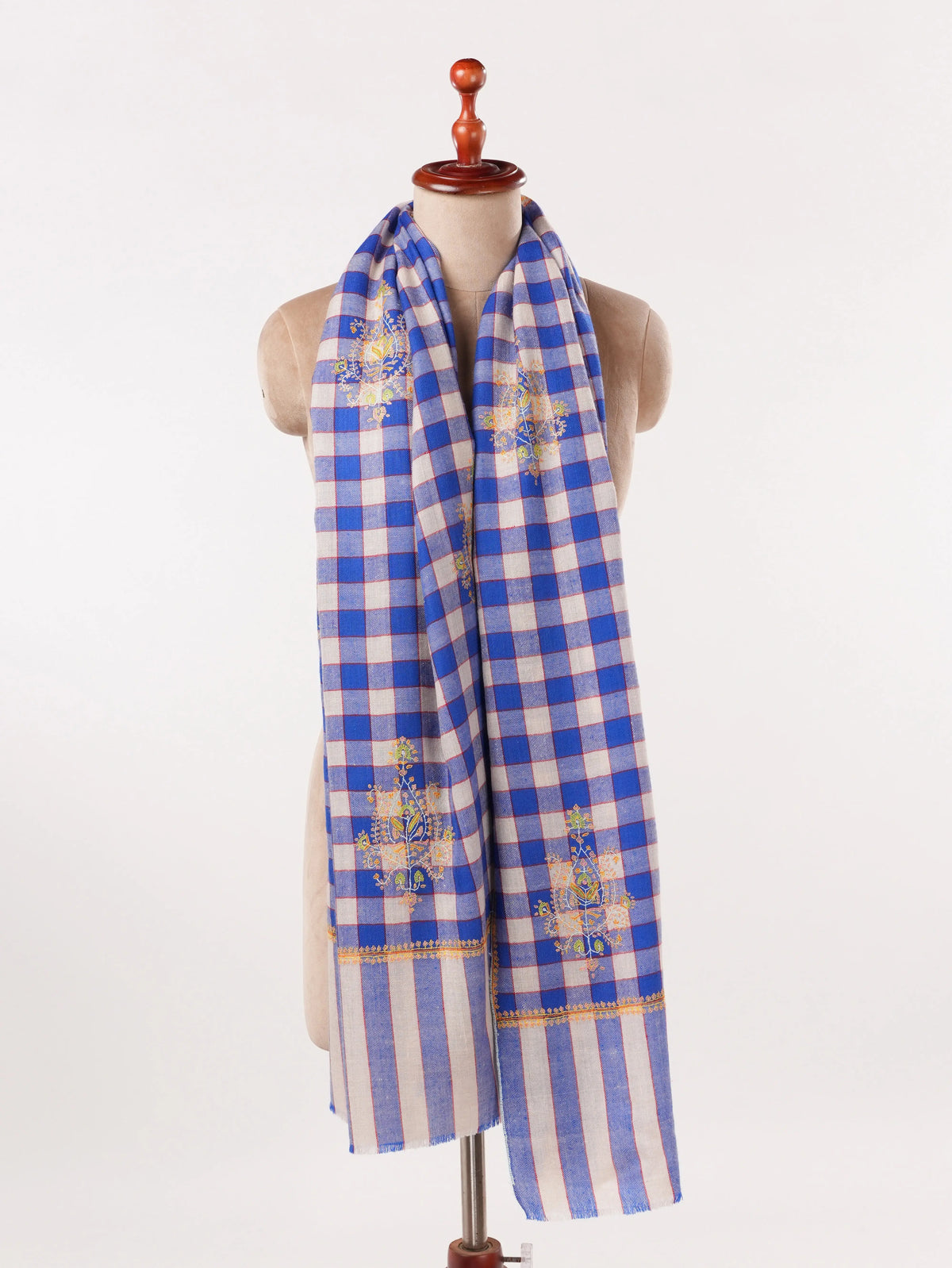 Handwoven Soft Pashmina Shawl with Hand Sozni Buteh Embroidery