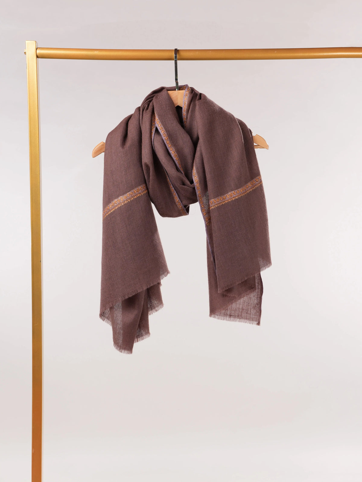 Espresso Otantik Hashia İşlemeli Pashmina Şal