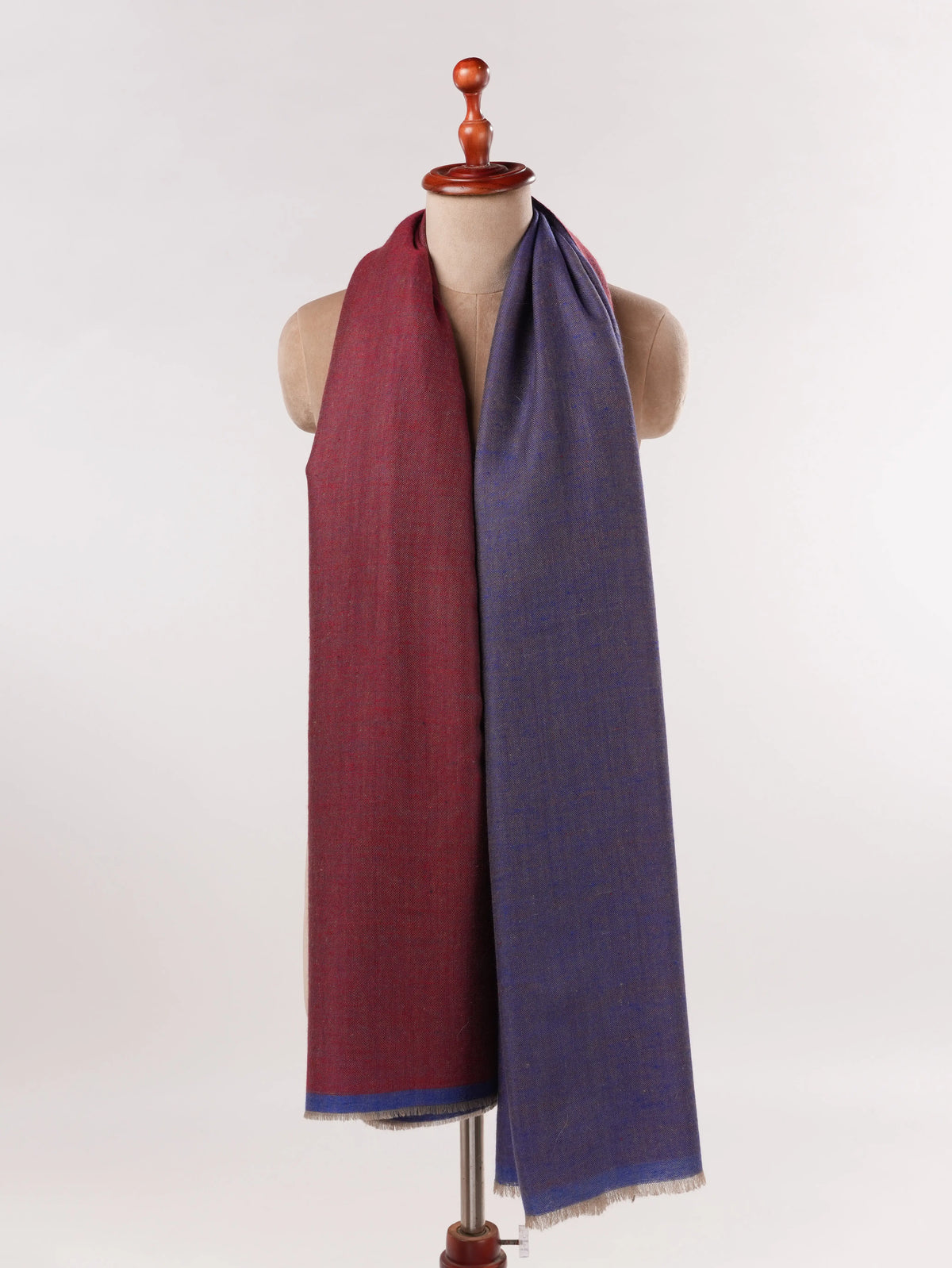 Handwoven Genuine Pashmina Shawl in a Dual Shade Design