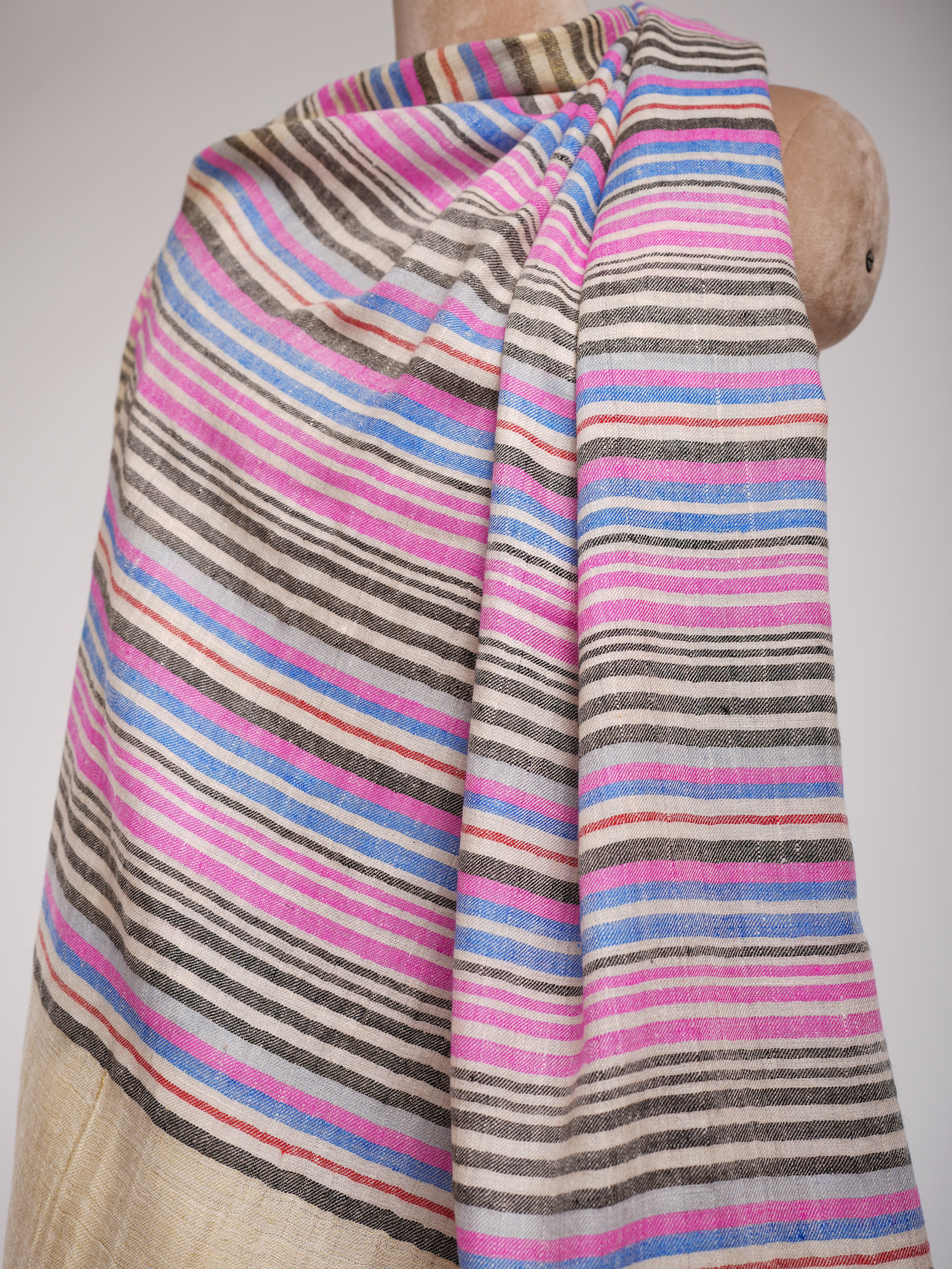 Multi Color Stripe Contemporary Pashmina Shawl Shahkaar