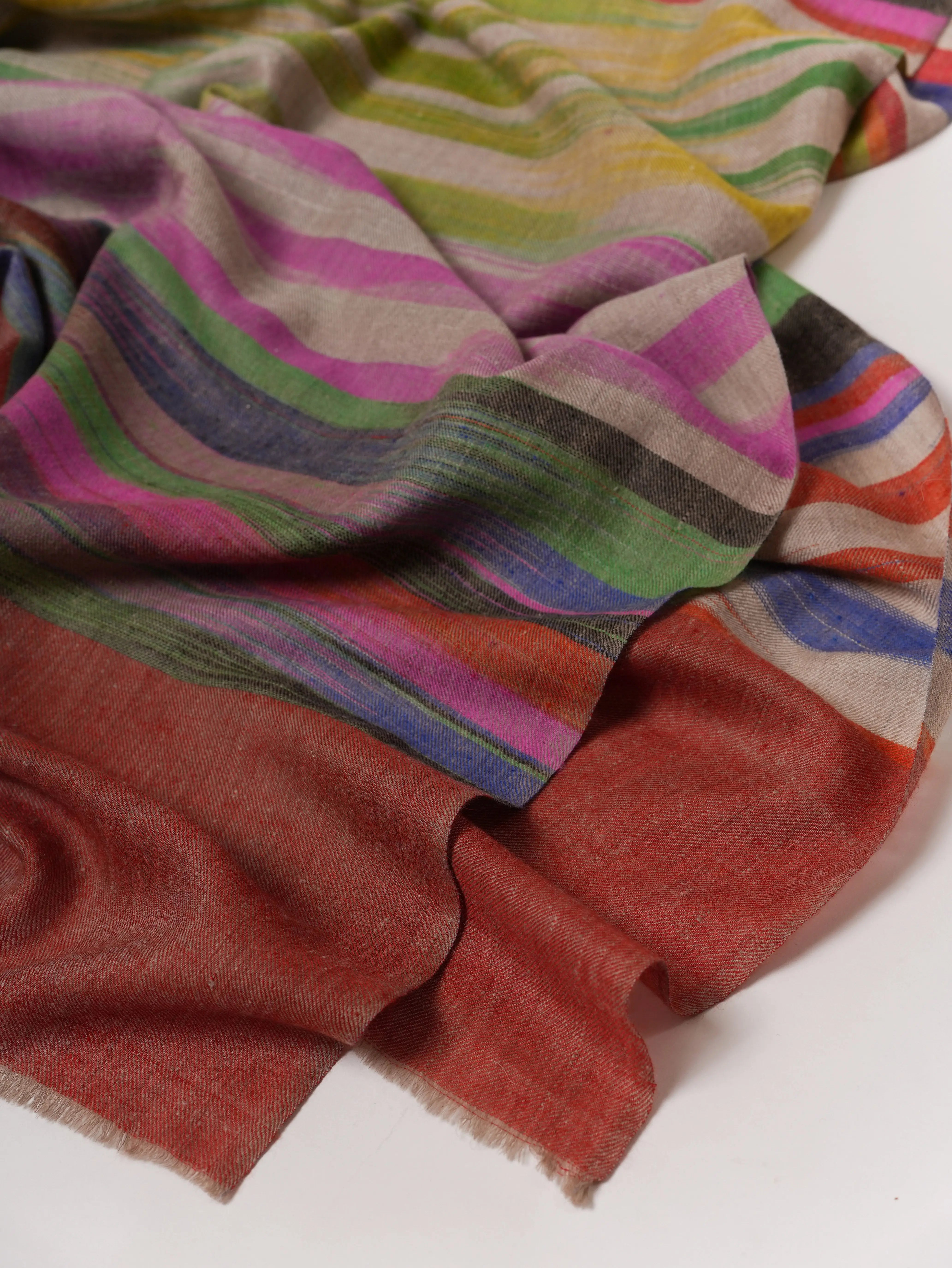 Authentic Handwoven Ikat Pashmina Shawl, Contemporary Style