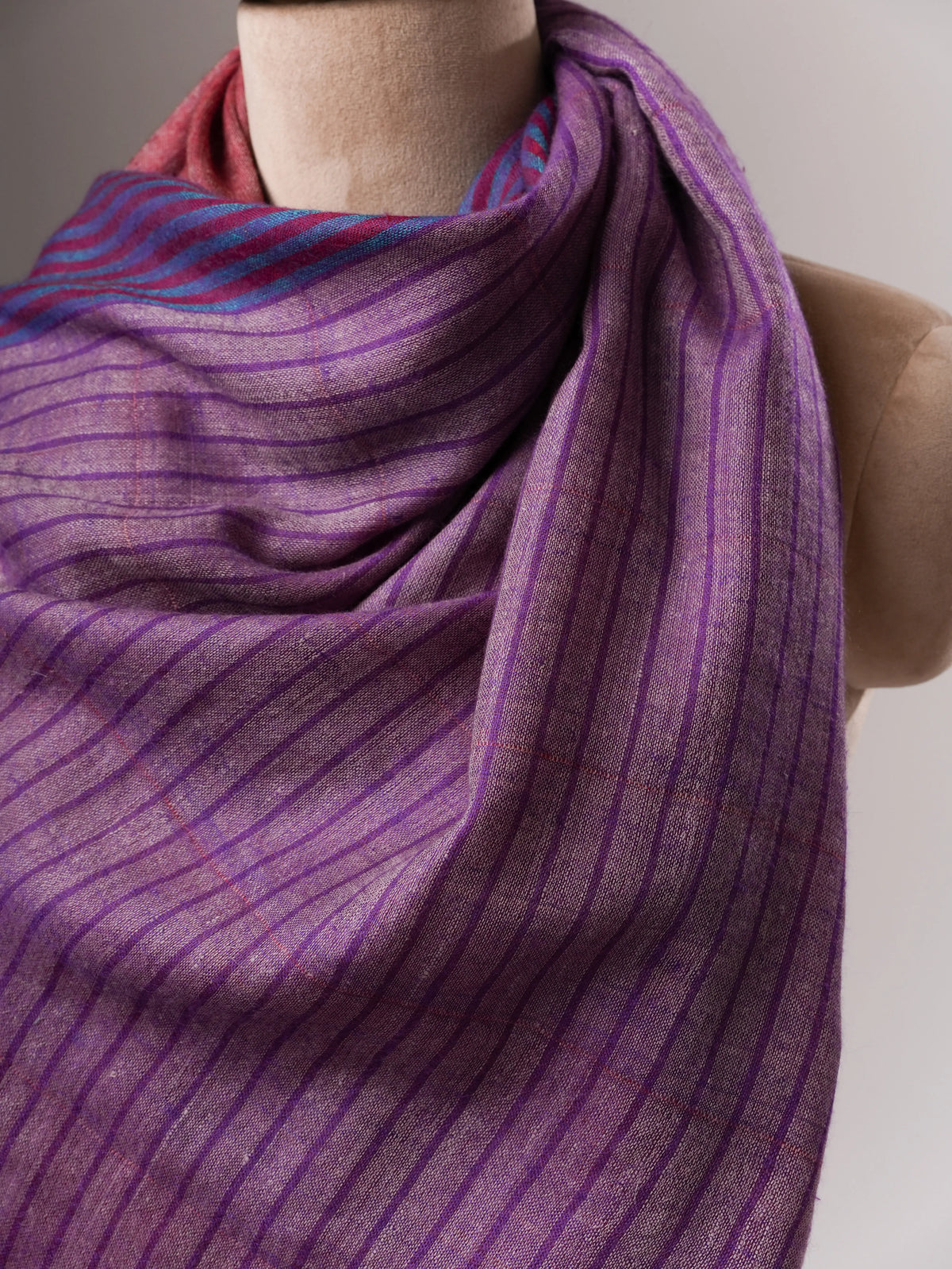 Authentic Kashmiri Pashmina Shawl with Subtle Two Leaf Pattern
