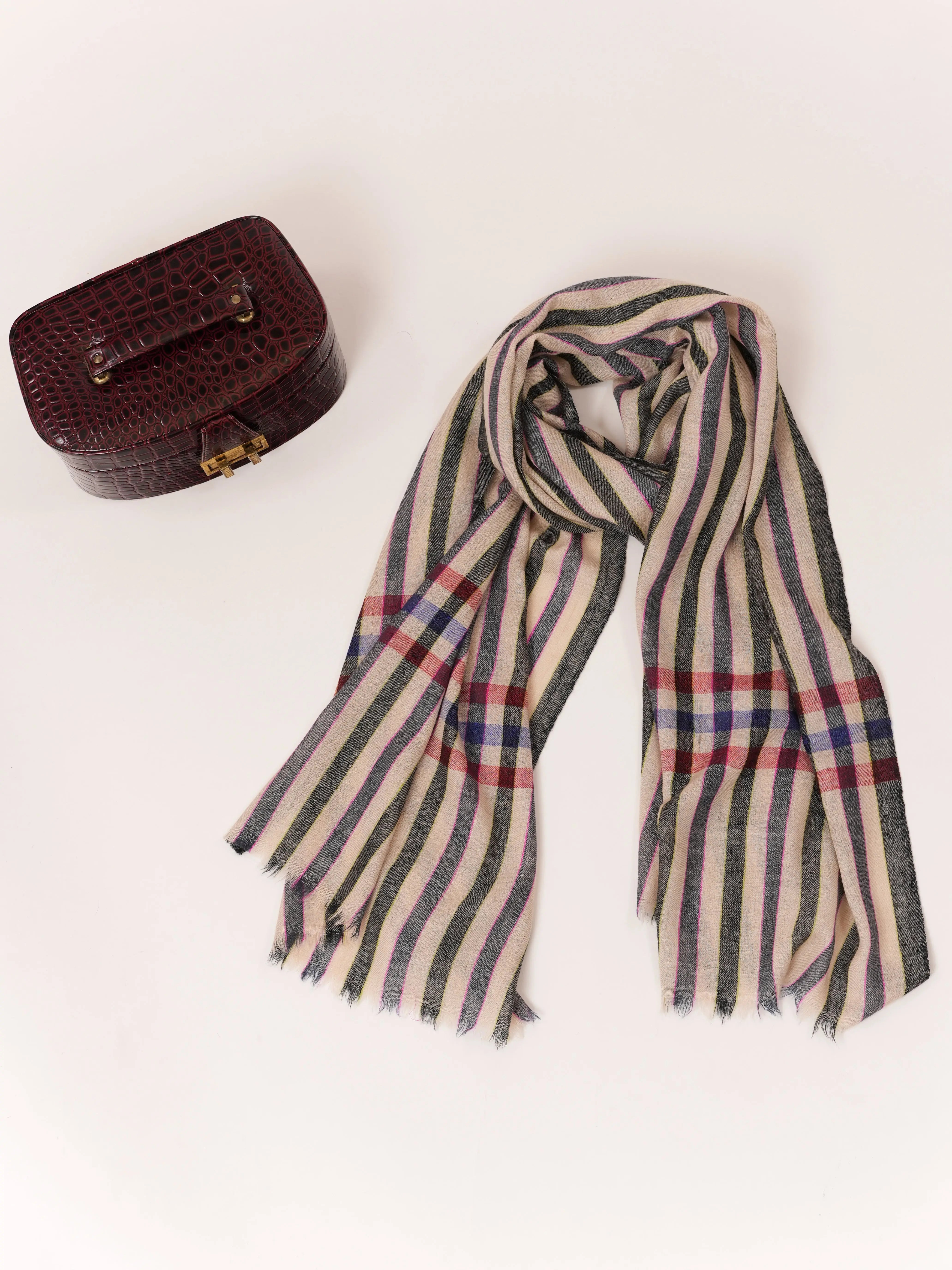 Featherlight Handwoven Baby Soft Indian Cashmere Scarf Shahkaar.com