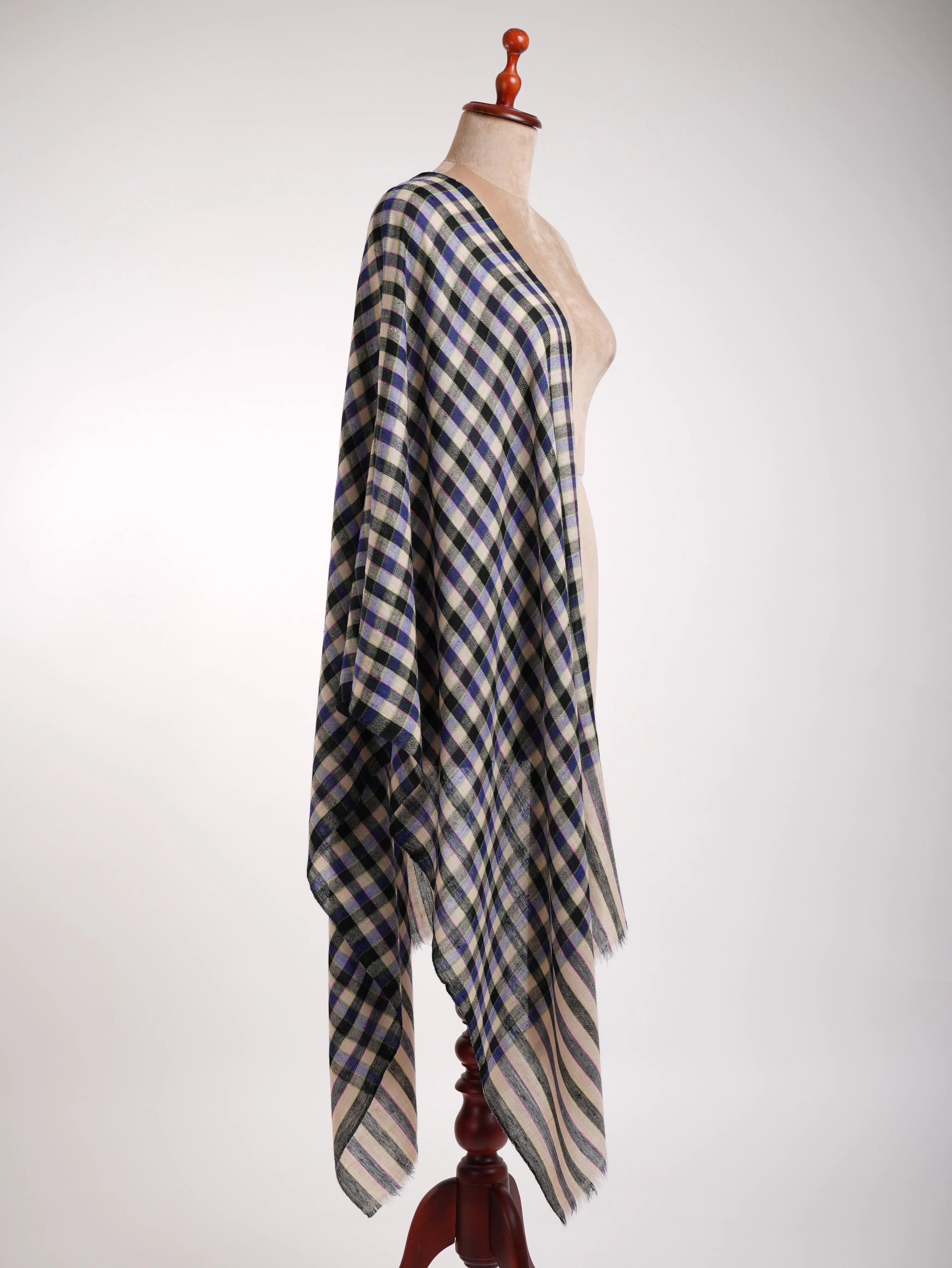 Featherlight Handwoven Artistic Cashmere Scarf Shahkaar