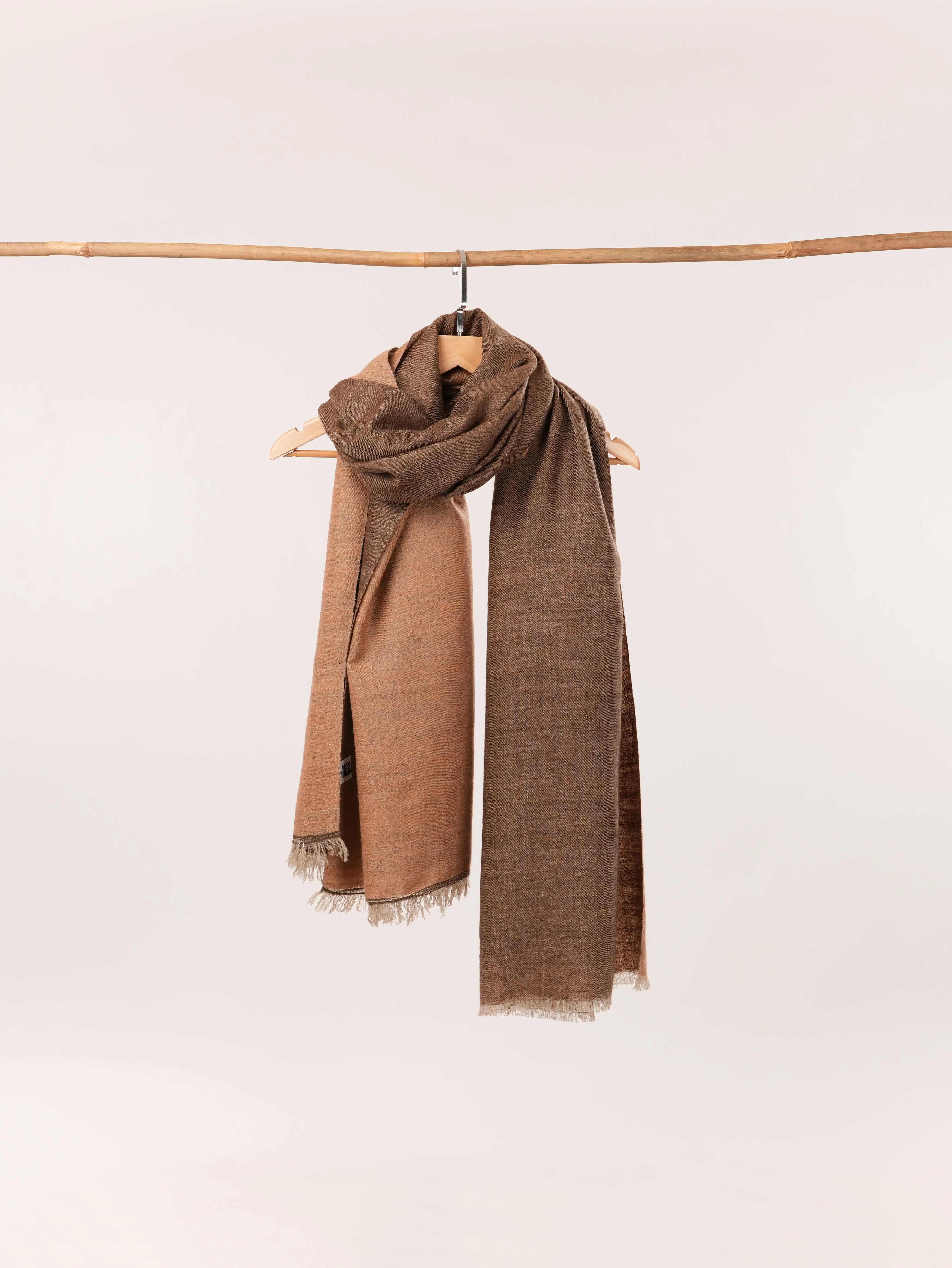 Oversized Handwoven Kashmiri Handspun Pure Pashmina Shawl in Dual Shade Shahkaar.com