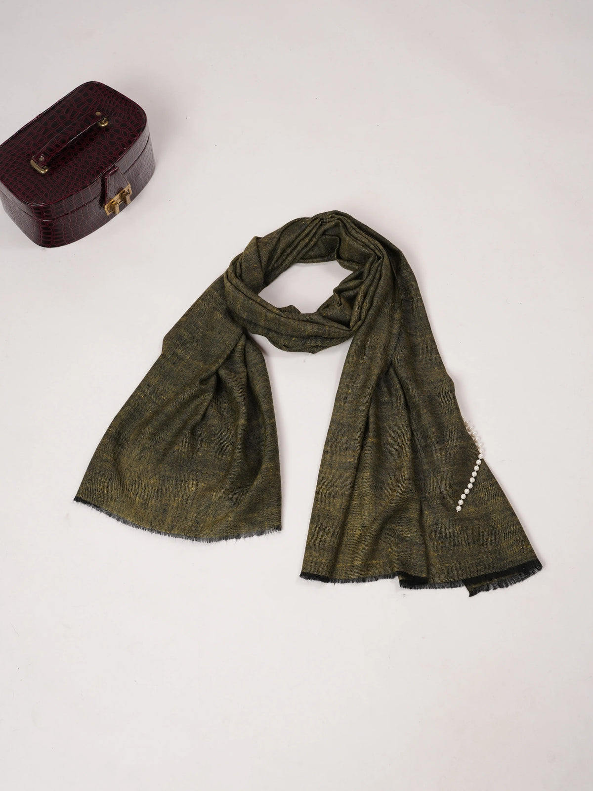 Handwoven Cross Shade Pure Cashmere Scarf
